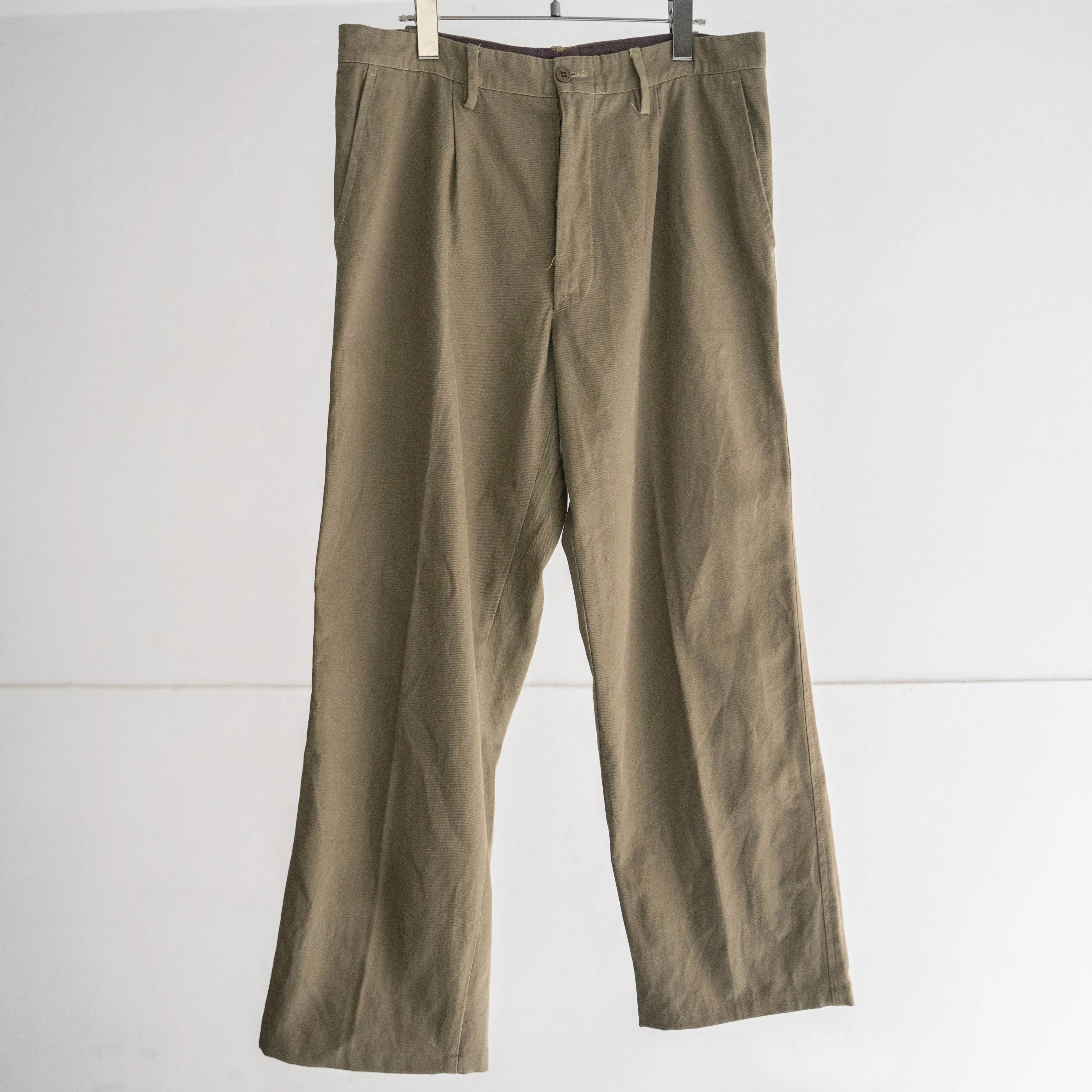 1960-70s Italy military olive cotton twill pants 'with mountain pocket'