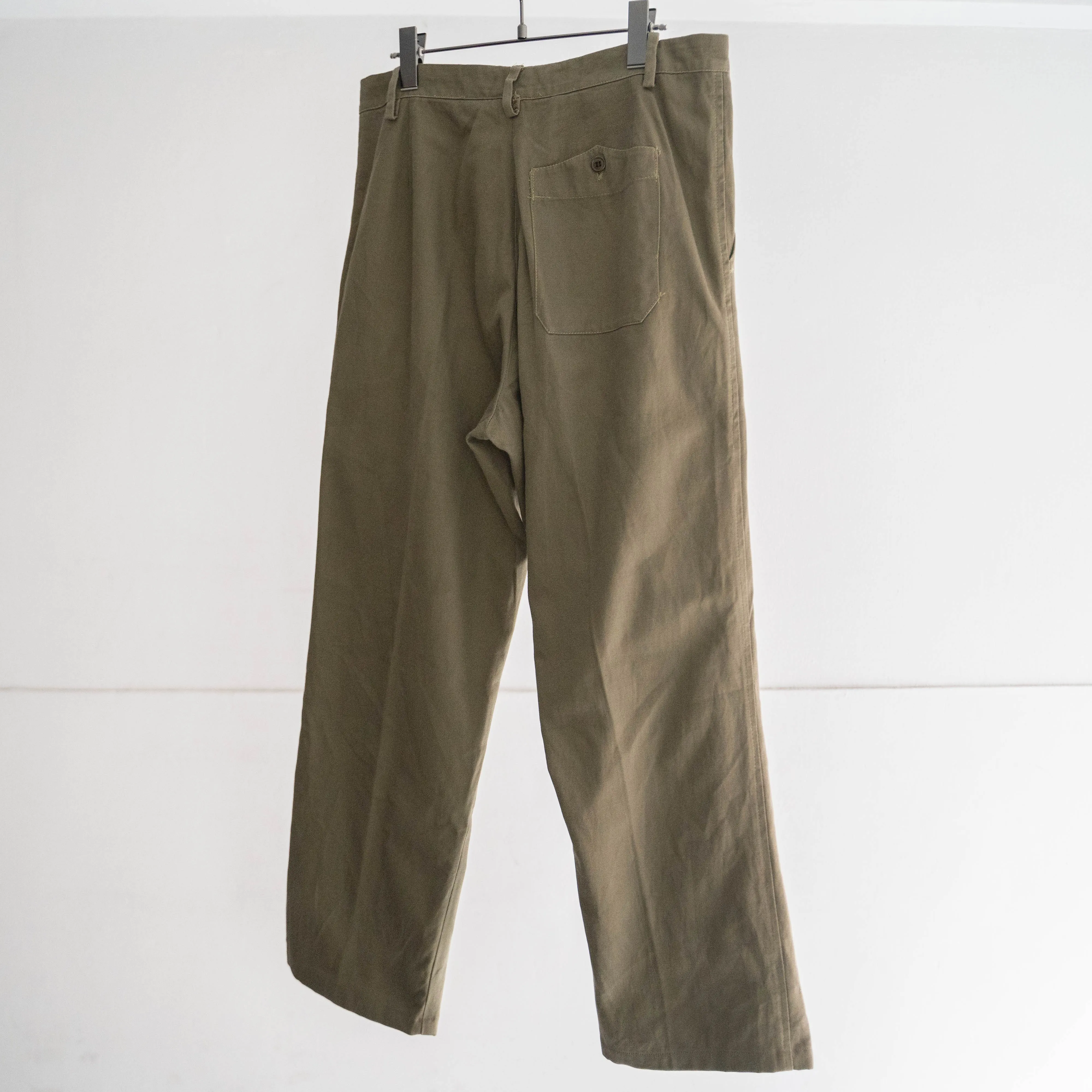 1960-70s Italy military olive cotton twill pants 'with mountain pocket'