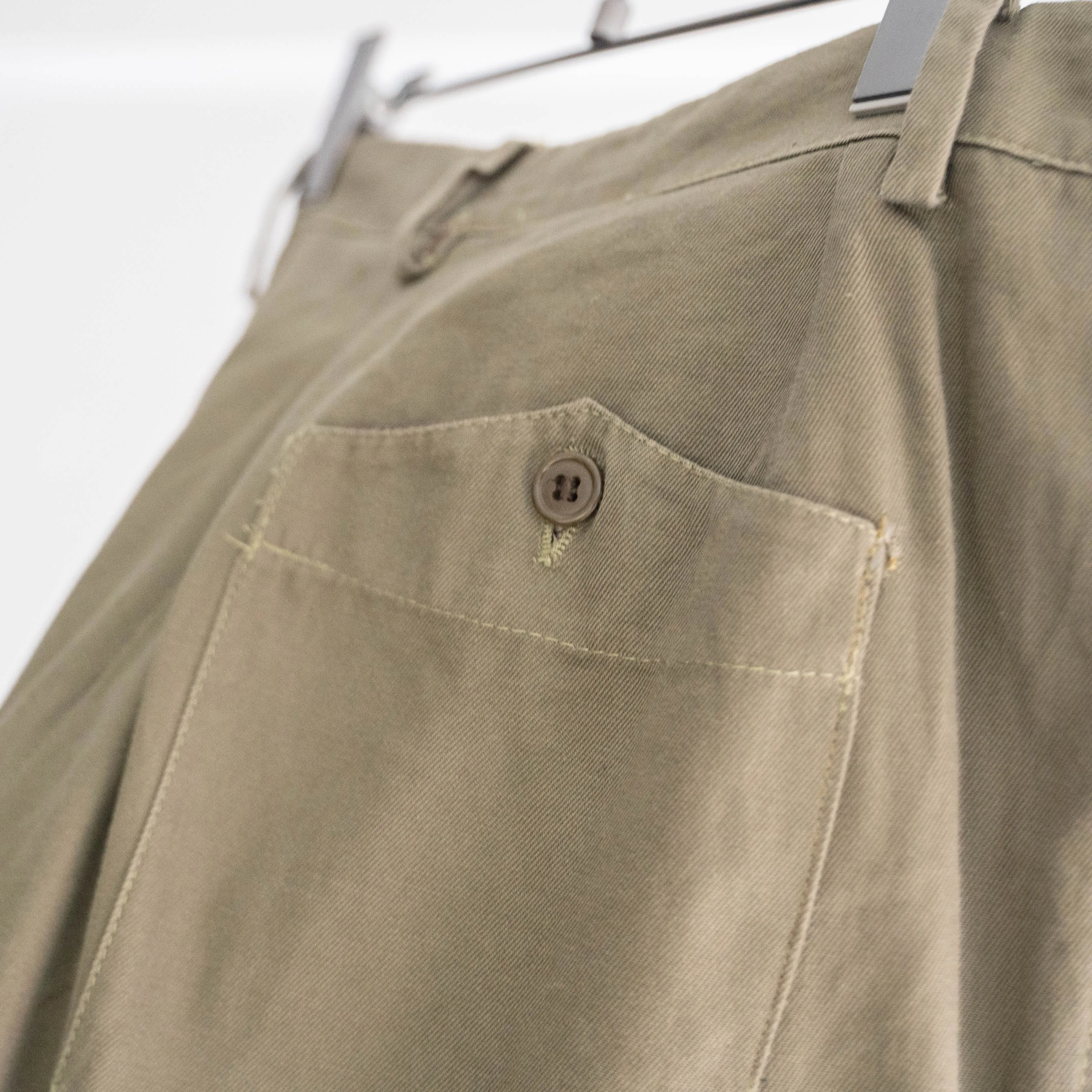 1960-70s Italy military olive cotton twill pants 'with mountain pocket'