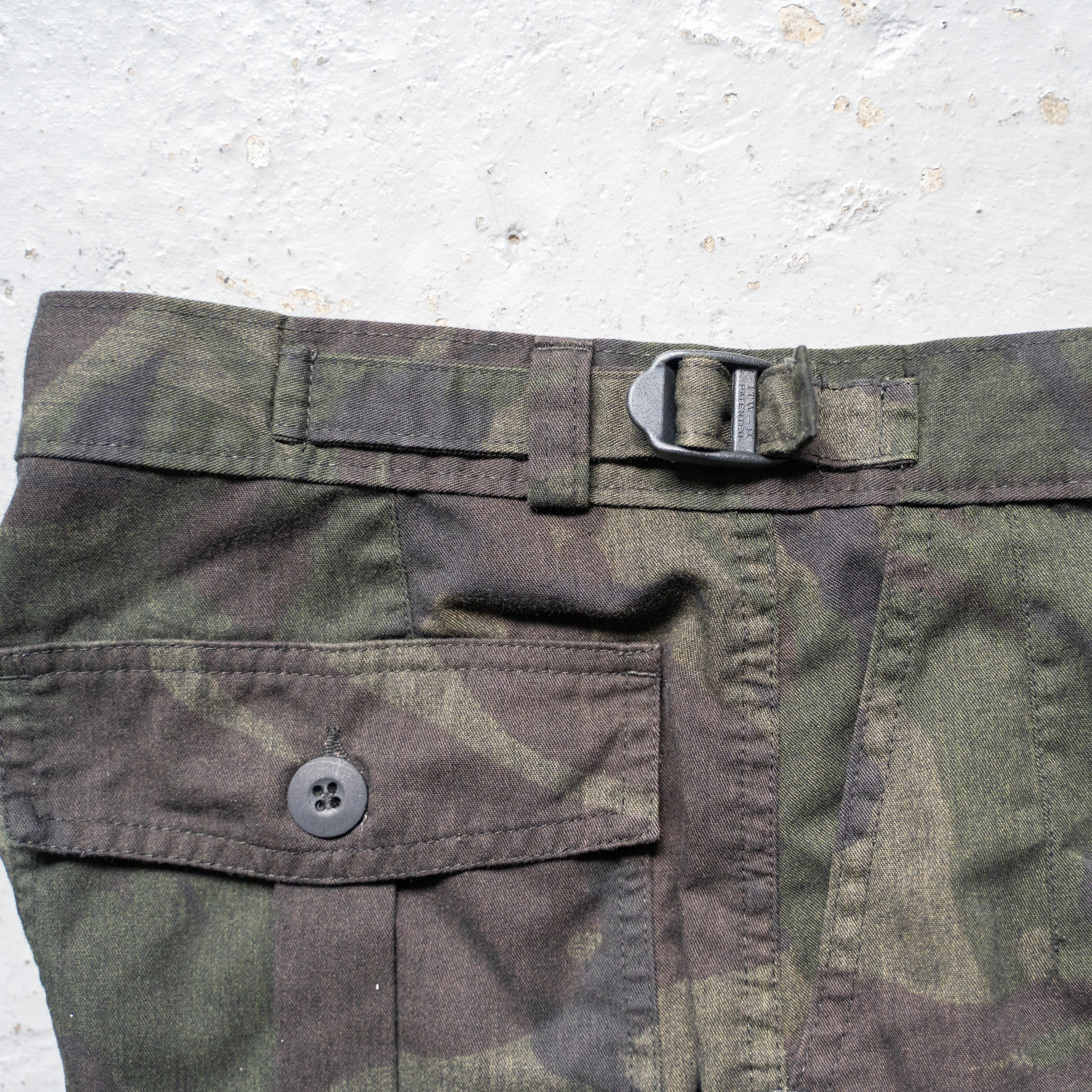 1980-90s Dutch military DPM camo shorts 'dead stock' -black dyed-