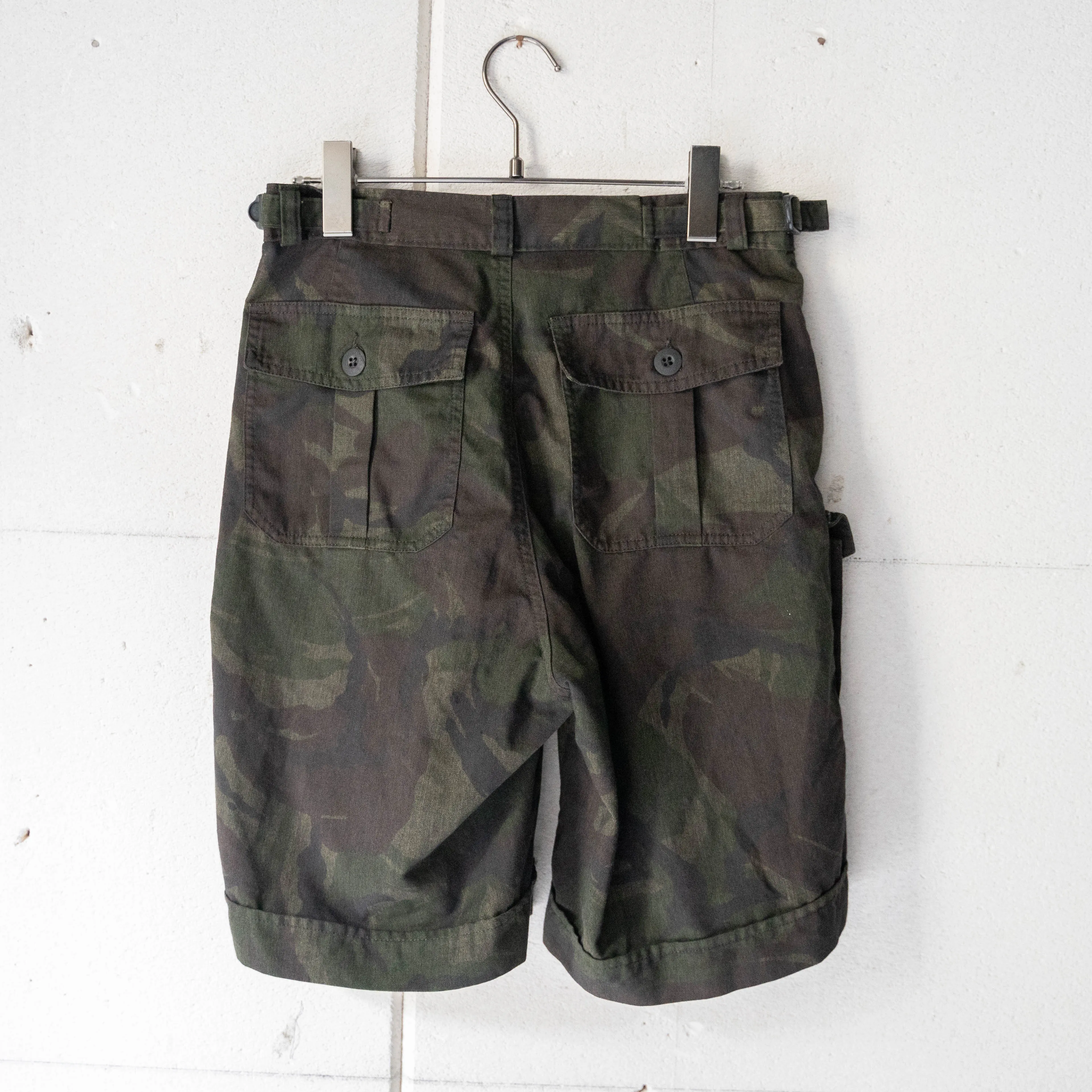 1980-90s Dutch military DPM camo shorts 'dead stock' -black dyed-