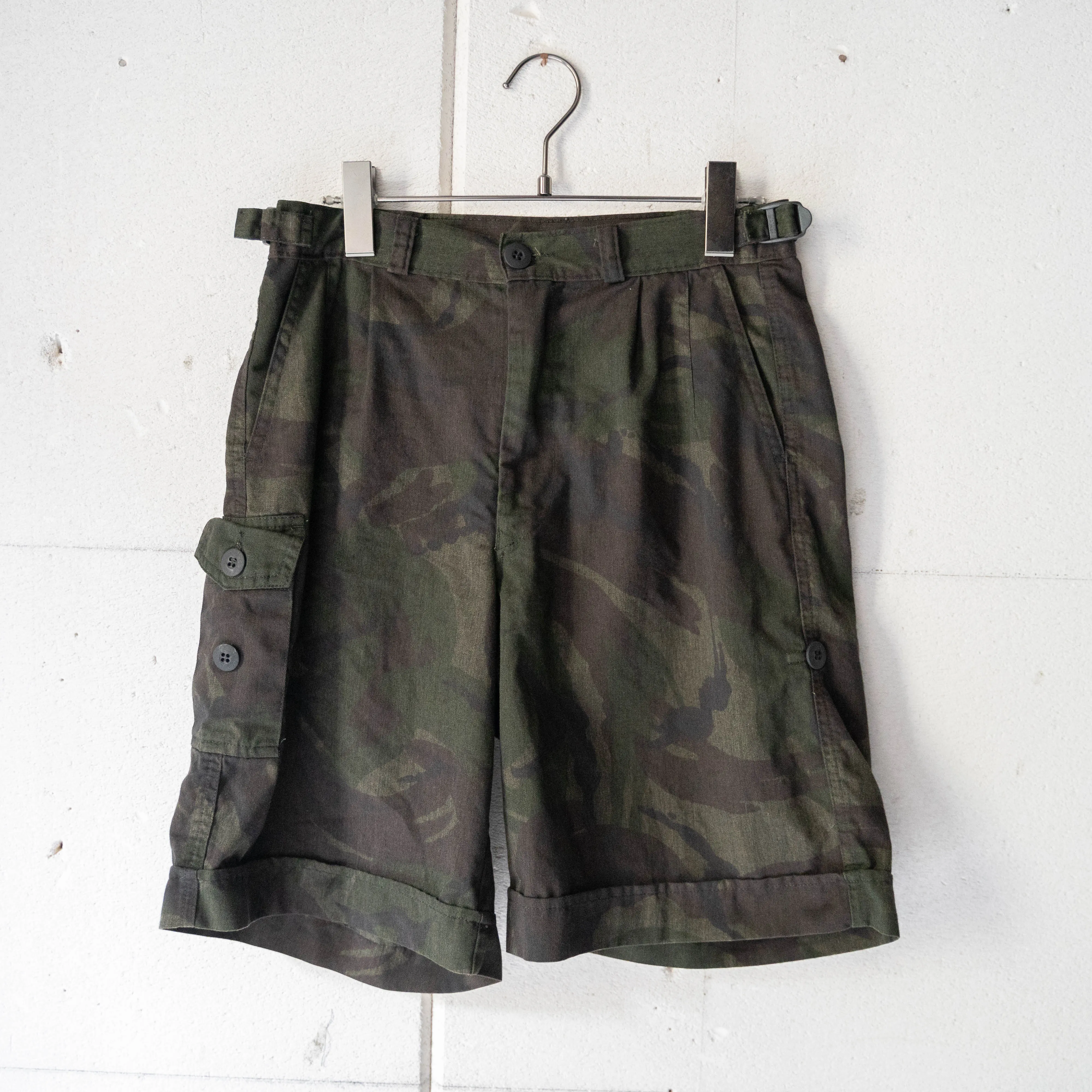 1980-90s Dutch military DPM camo shorts 'dead stock' -black dyed-