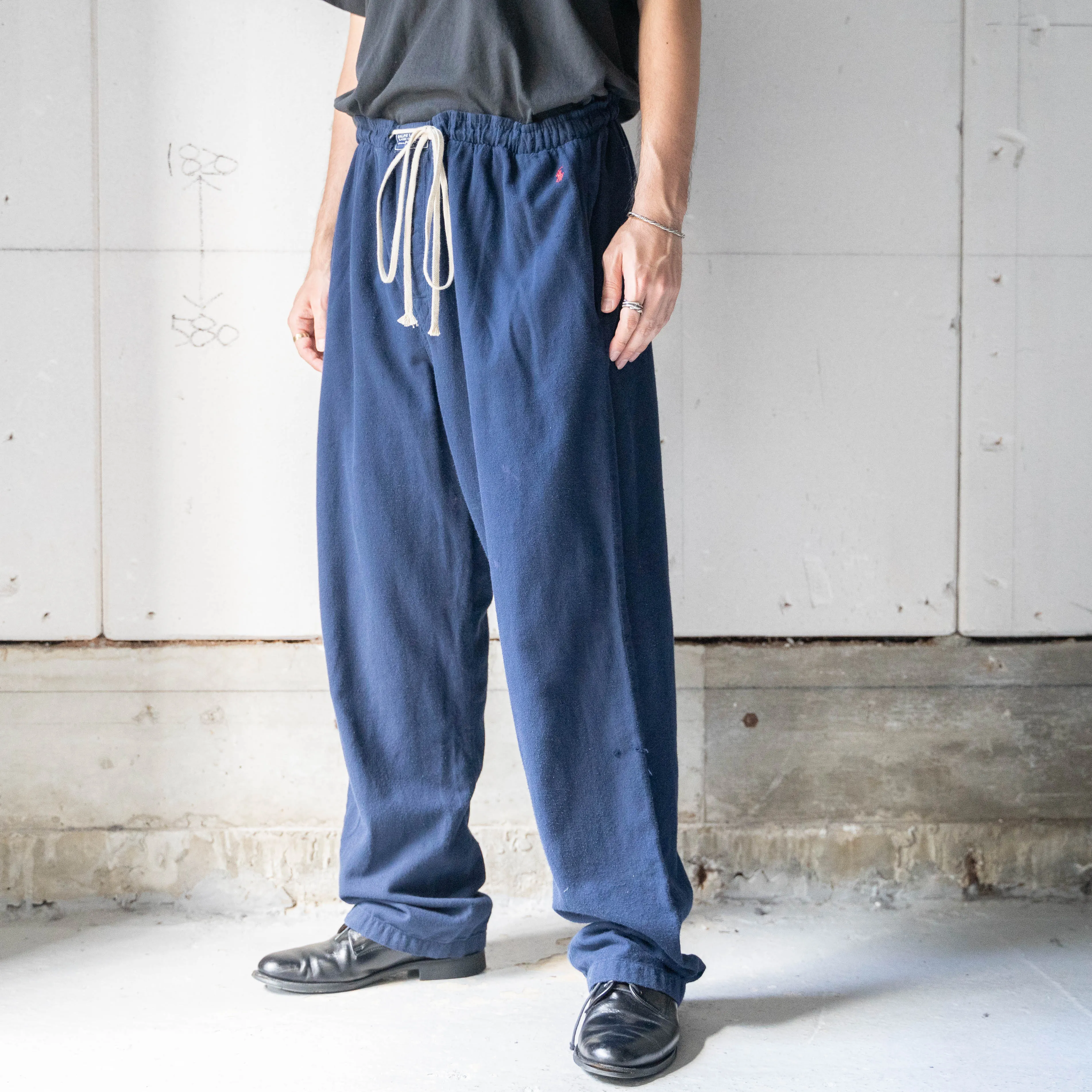 1990-00s 'POLO Ralph Lauren' navy color  wide pajama pants