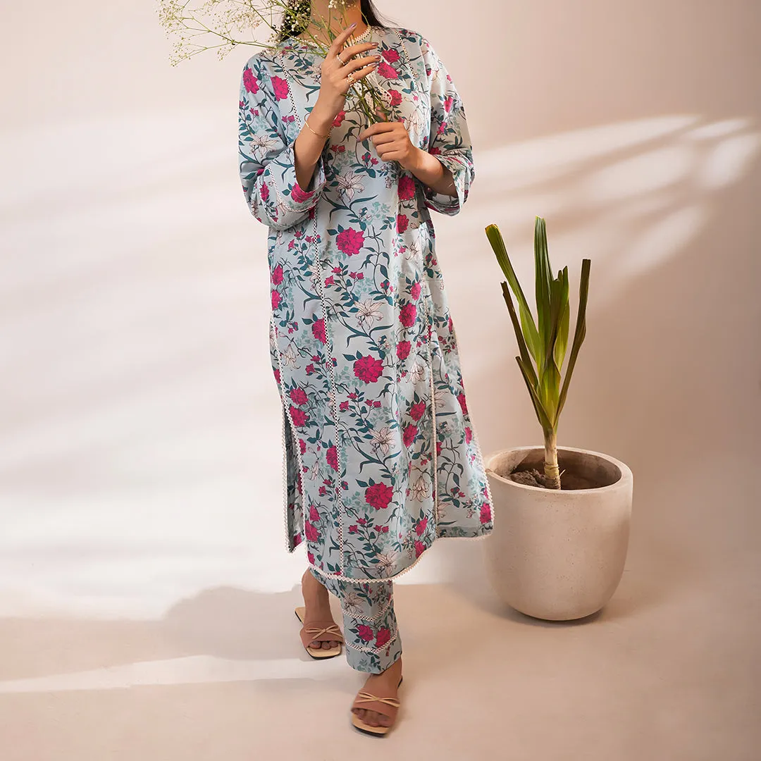 2PC- Digital Printed Cambric Suit PS42674