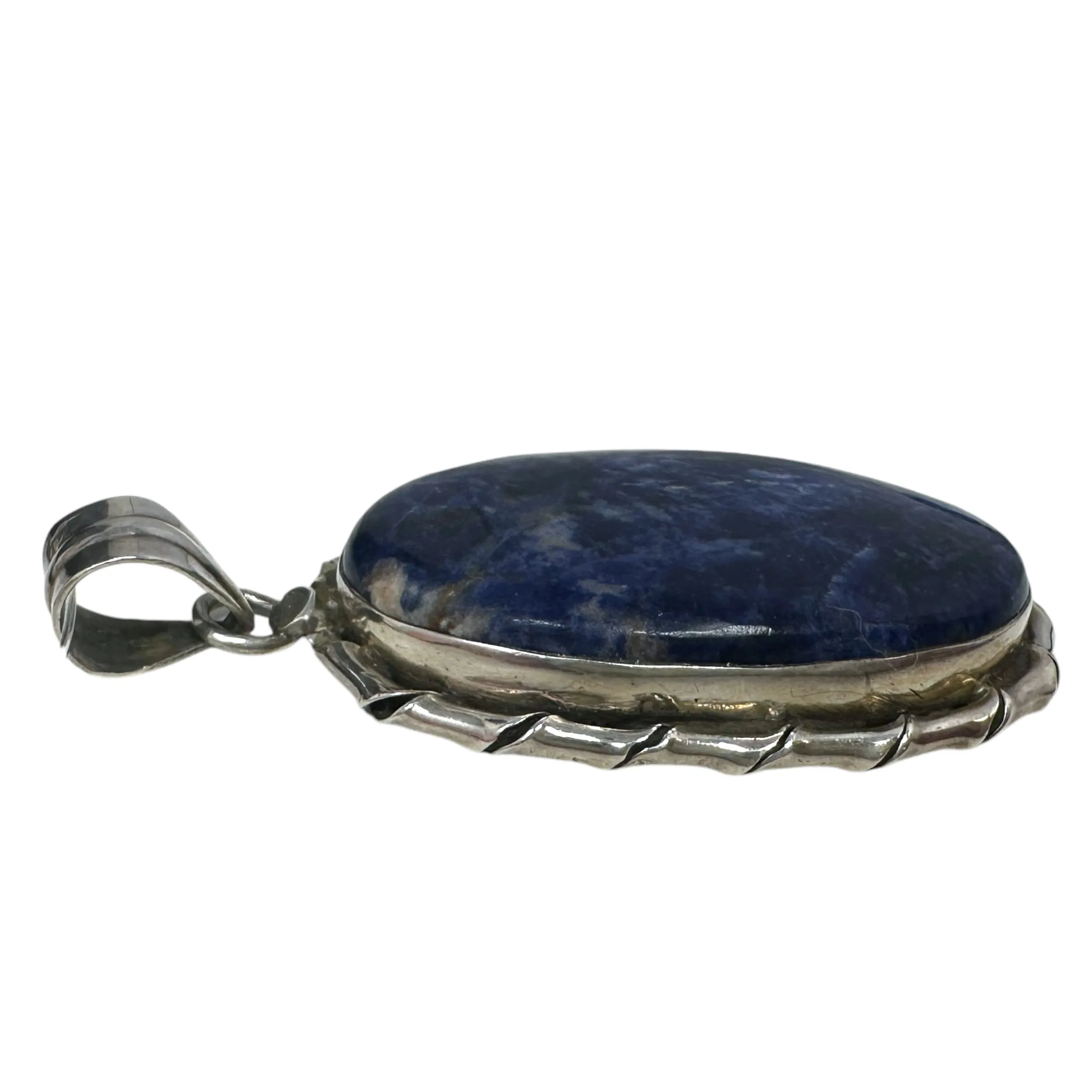 925 Sterling Silver & Natural Sodalite Cabochon Pendant