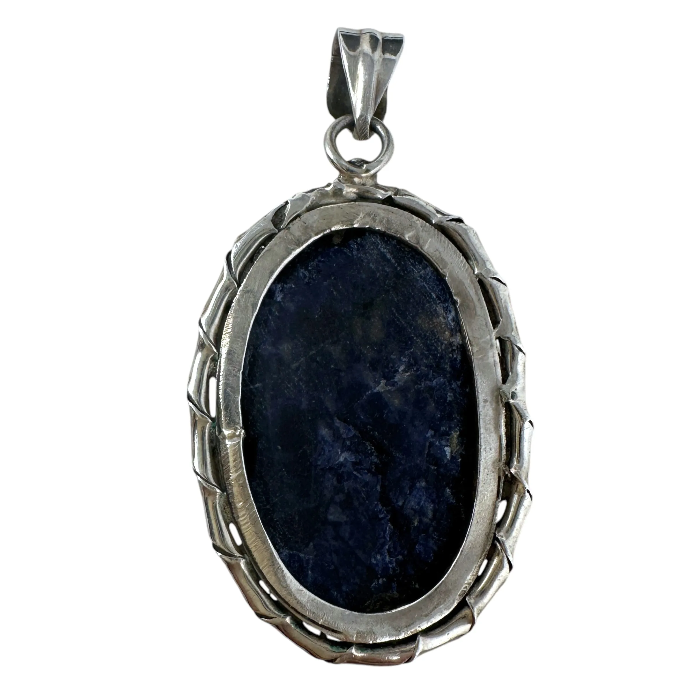 925 Sterling Silver & Natural Sodalite Cabochon Pendant