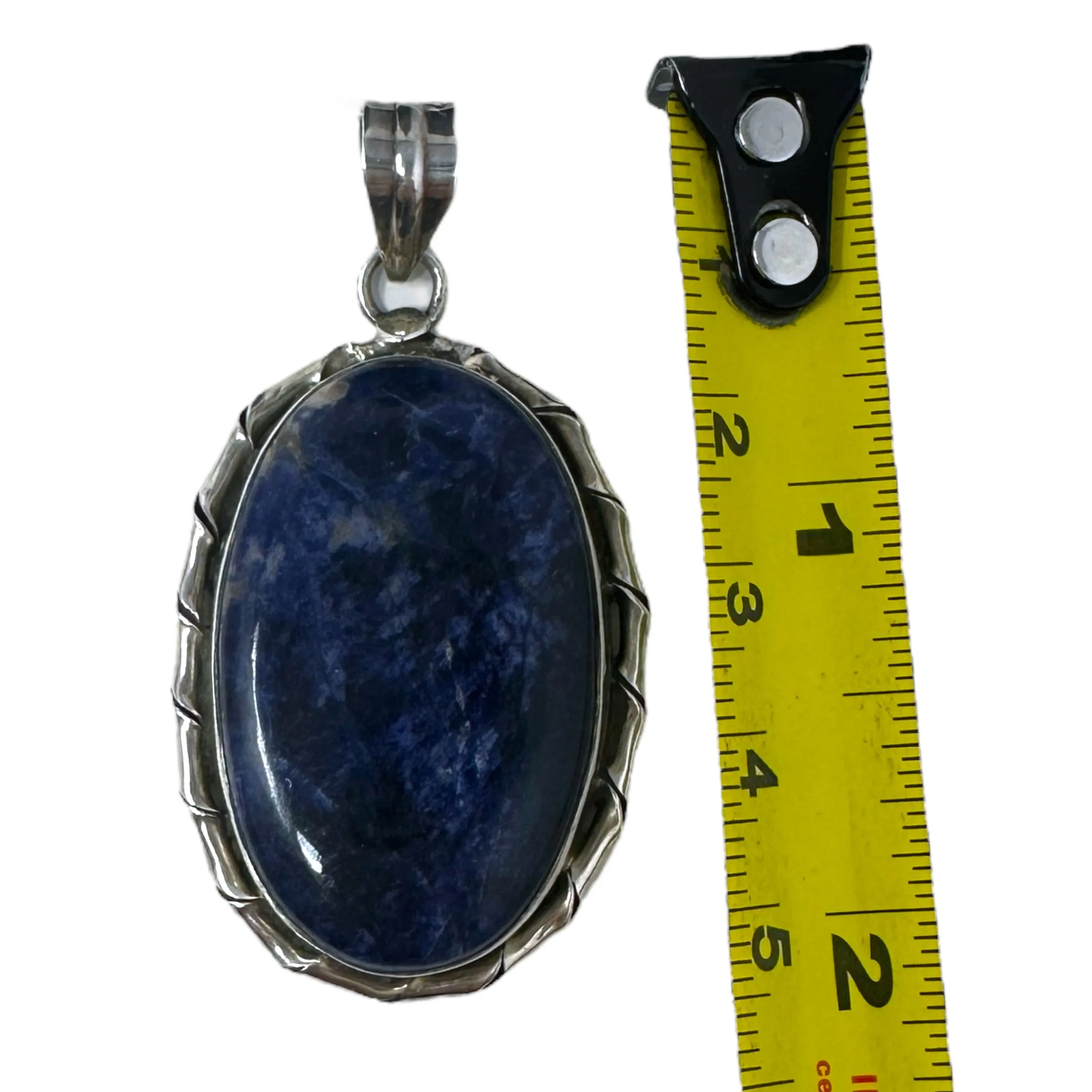 925 Sterling Silver & Natural Sodalite Cabochon Pendant