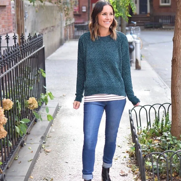 A New Day Teal Chenille Sweater- Size XS