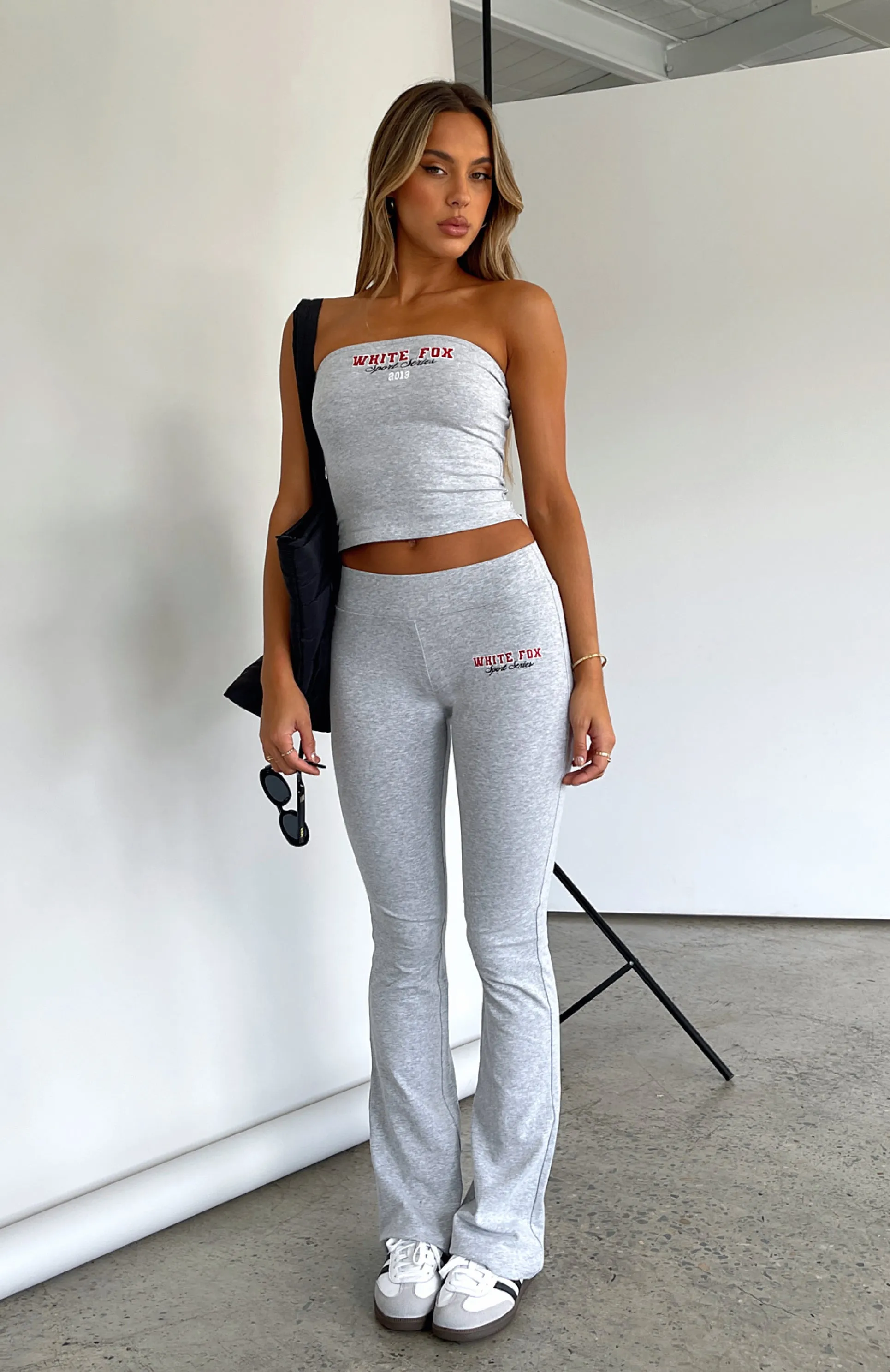 A Power Move Flare Pants Grey Marle