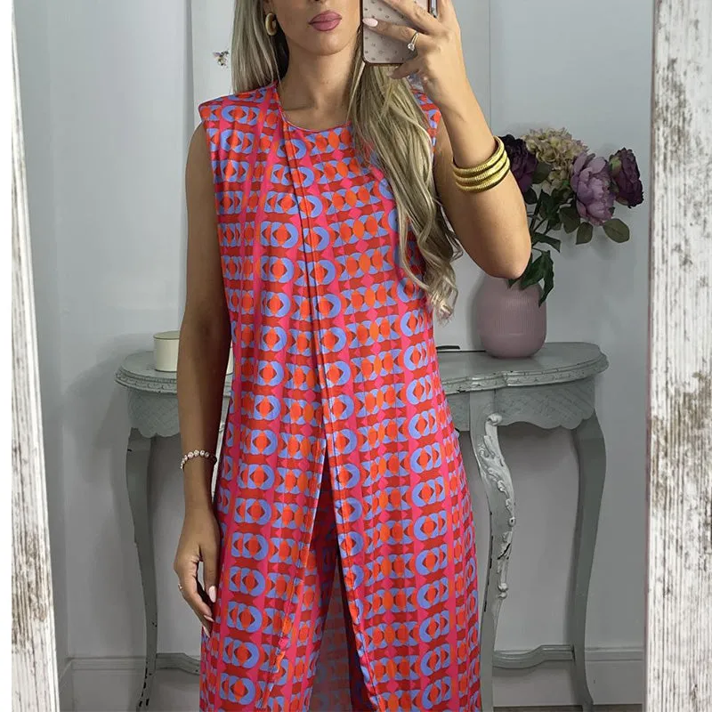 Abstract Printed Comfy Suit For Women