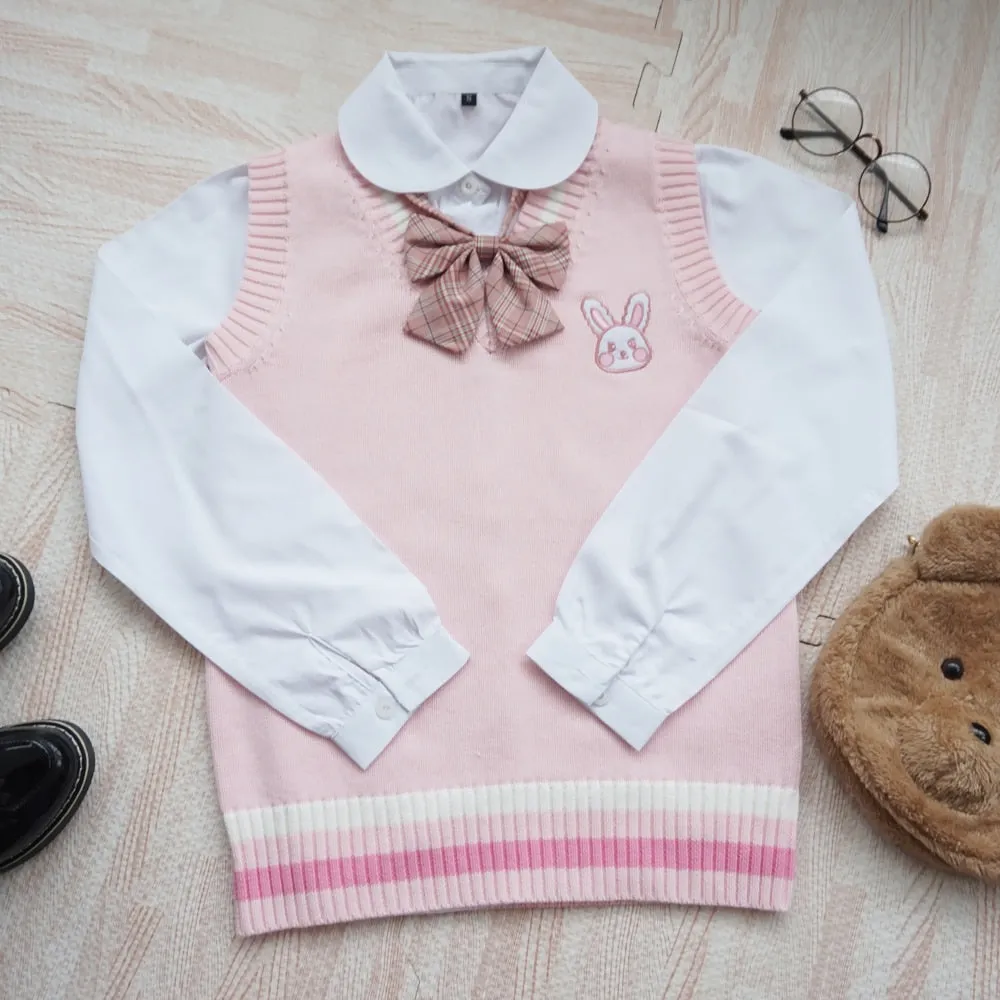 Adorable V-Neck Bunny Pullover