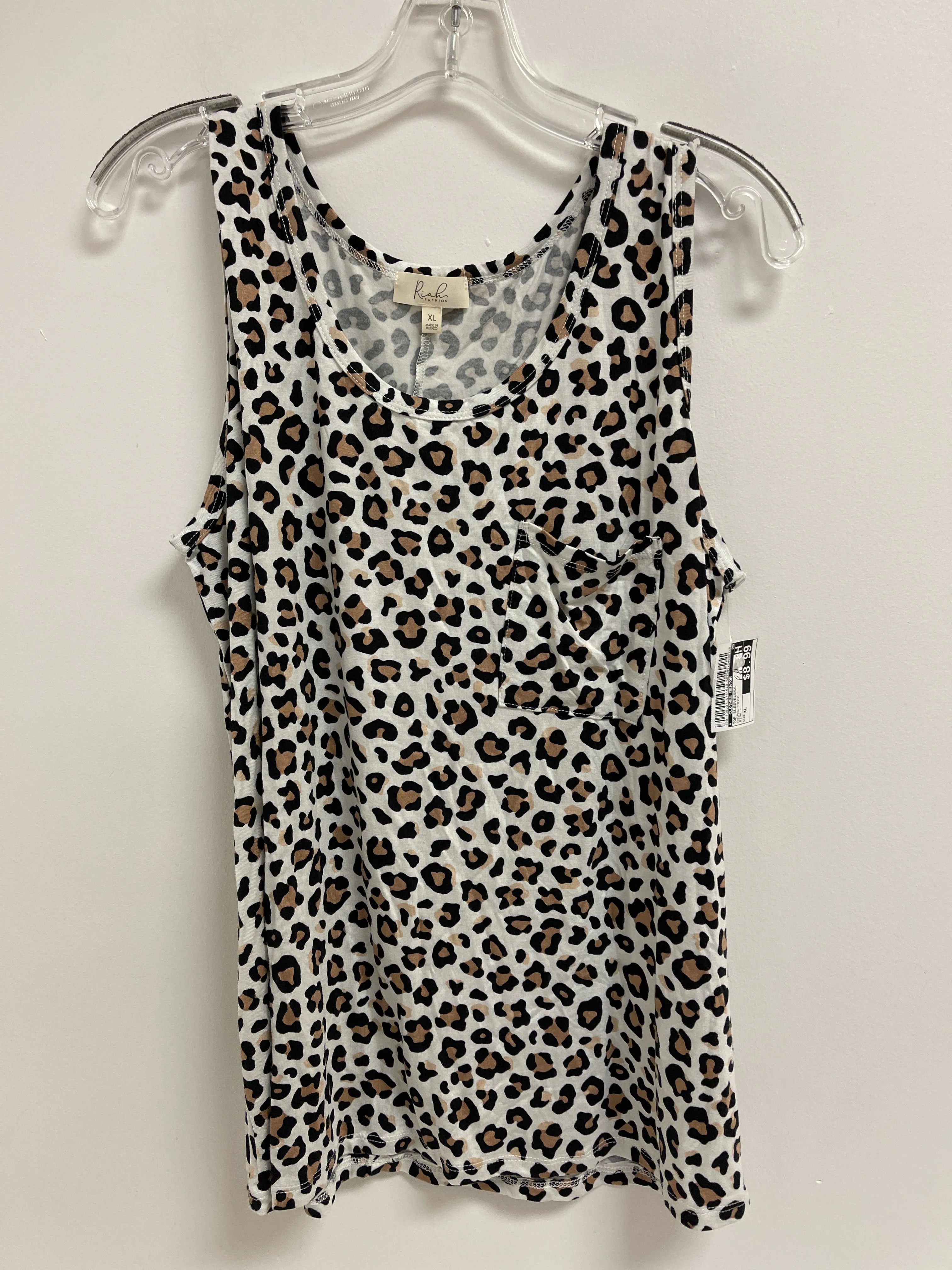 Animal Print Top Sleeveless Clothes Mentor, Size Xl