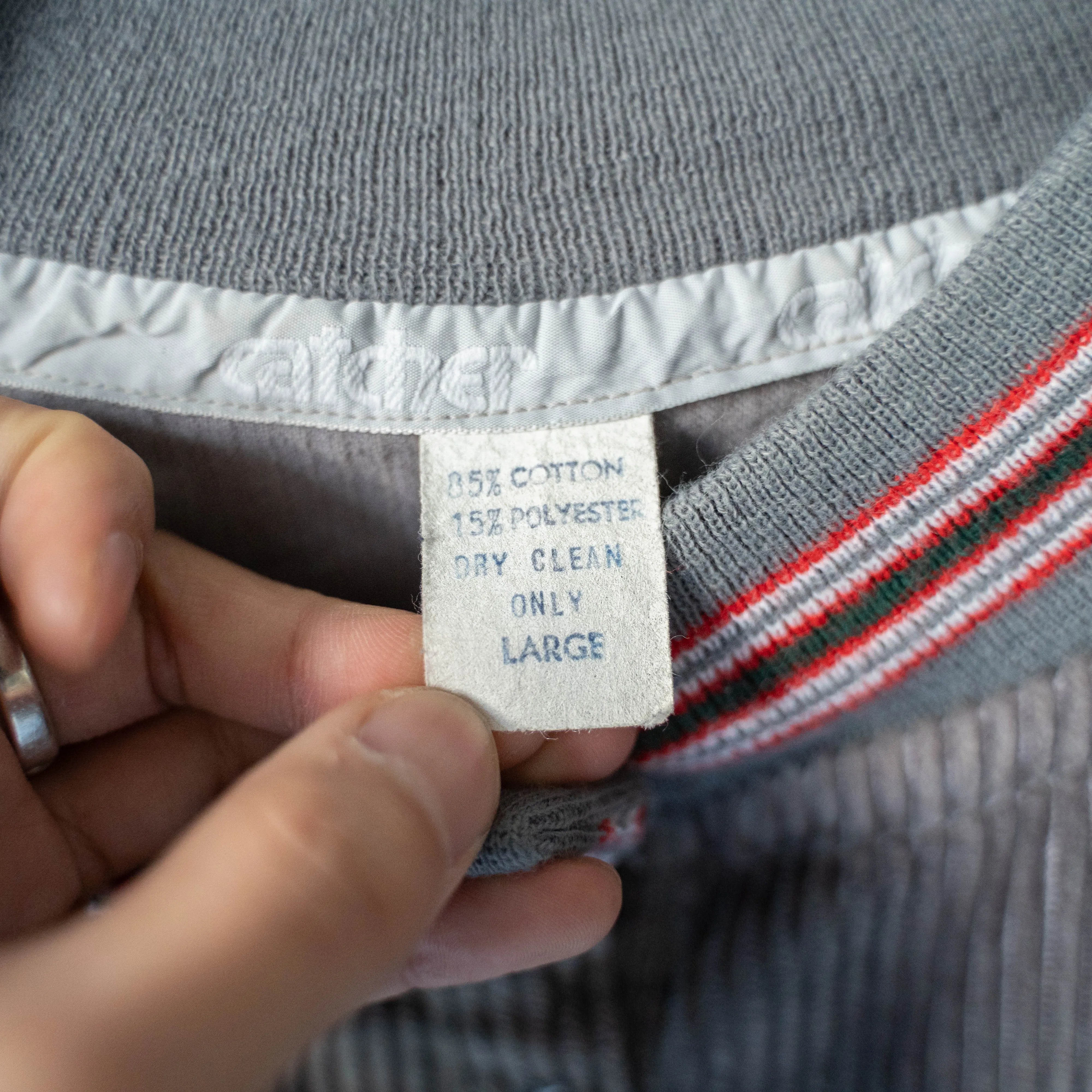 around 1970s gray corduroy henry neck tops