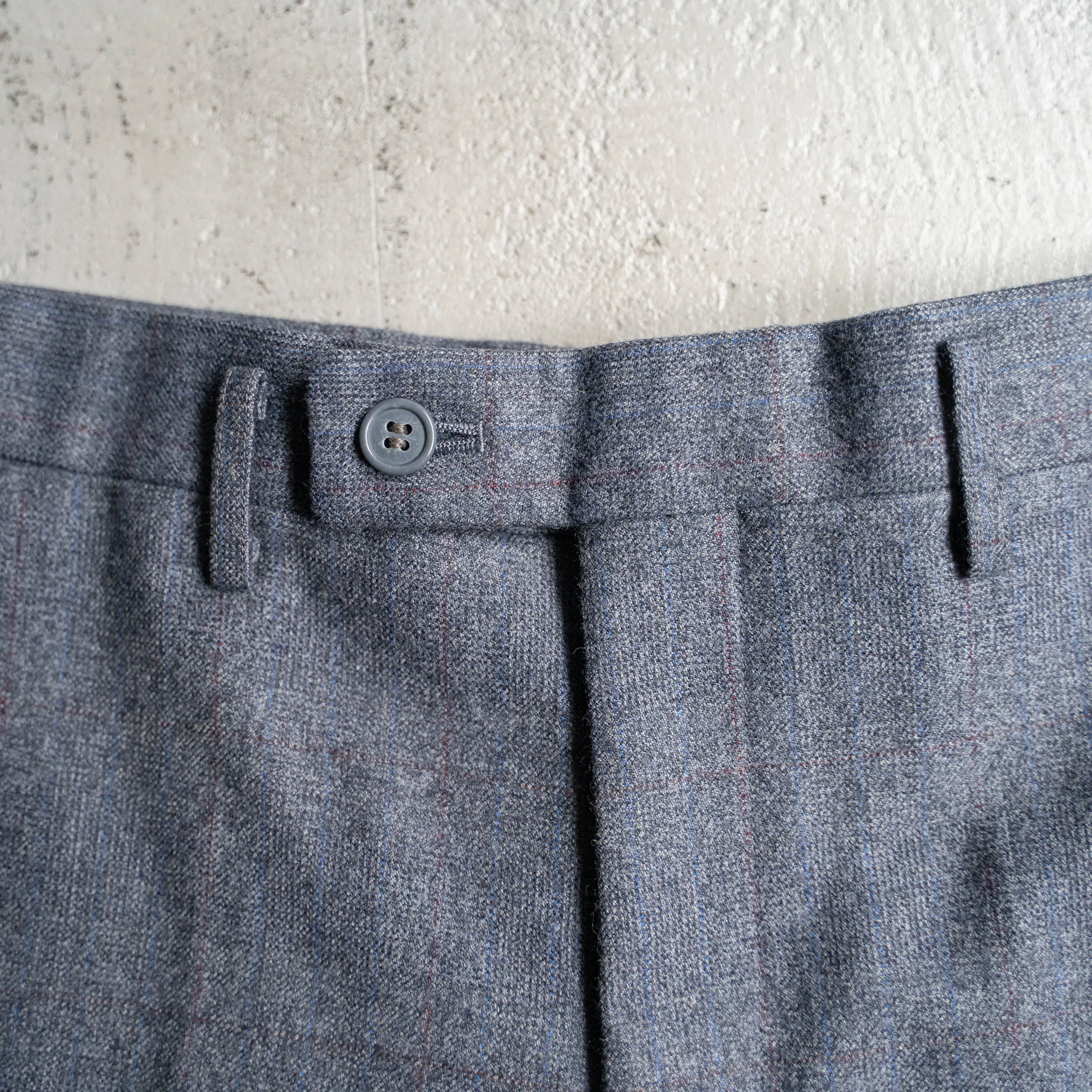 around 1980s Japan vintage gray base checked wool set up