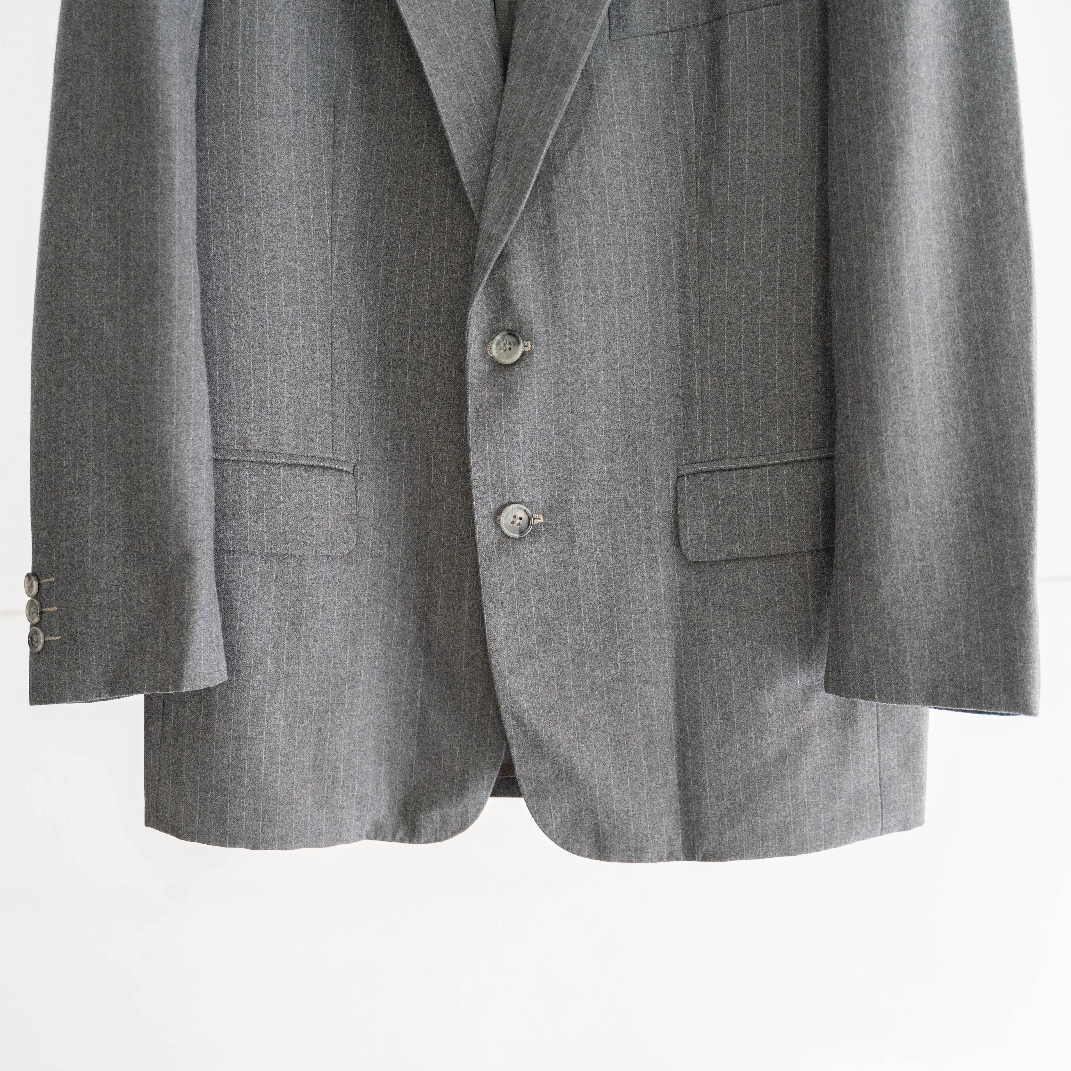 around 1980s japan vintage gray striped tailored jacket