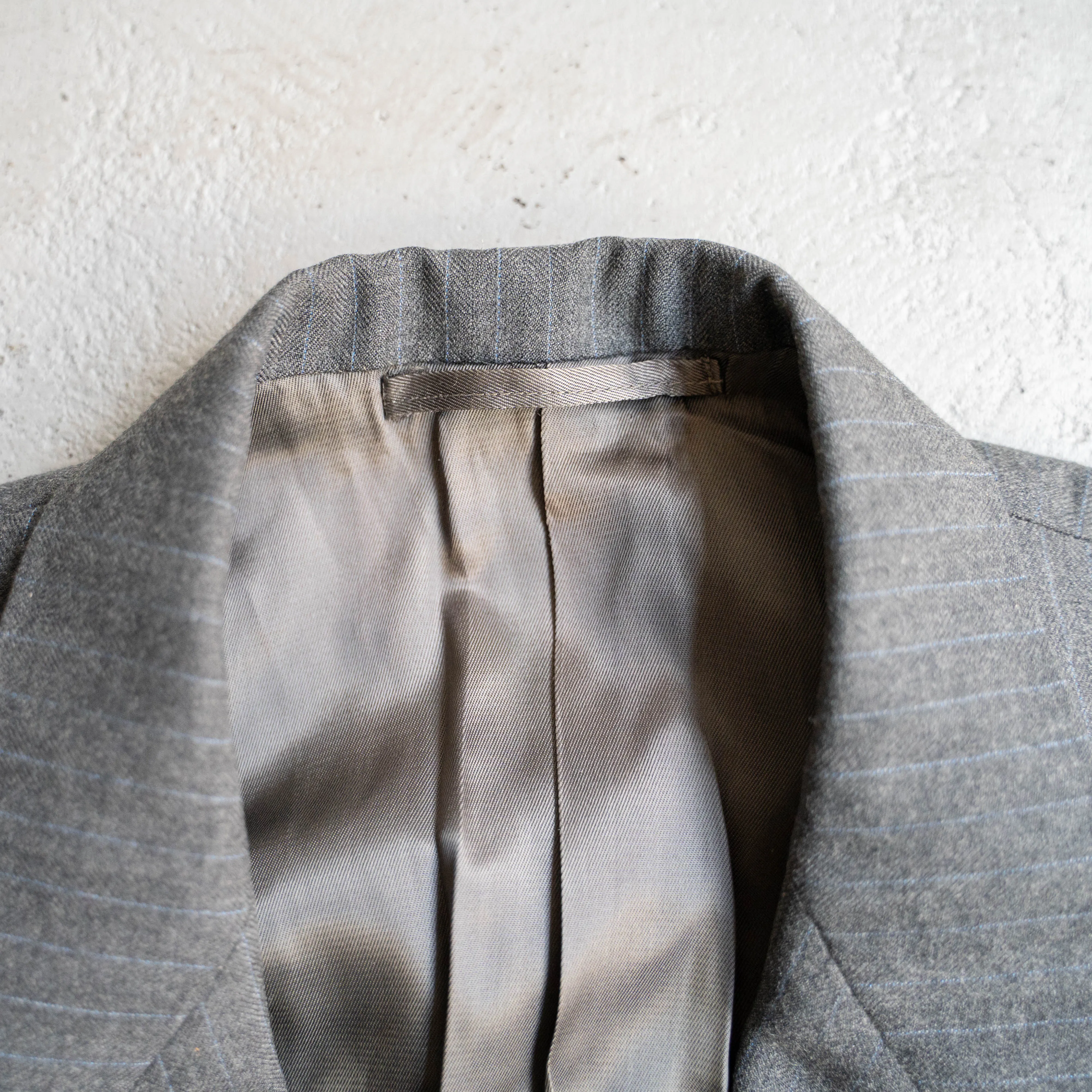 around 1980s japan vintage gray striped tailored jacket