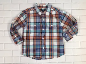 Baby Gap BLUE & ORANGE Plaid Top