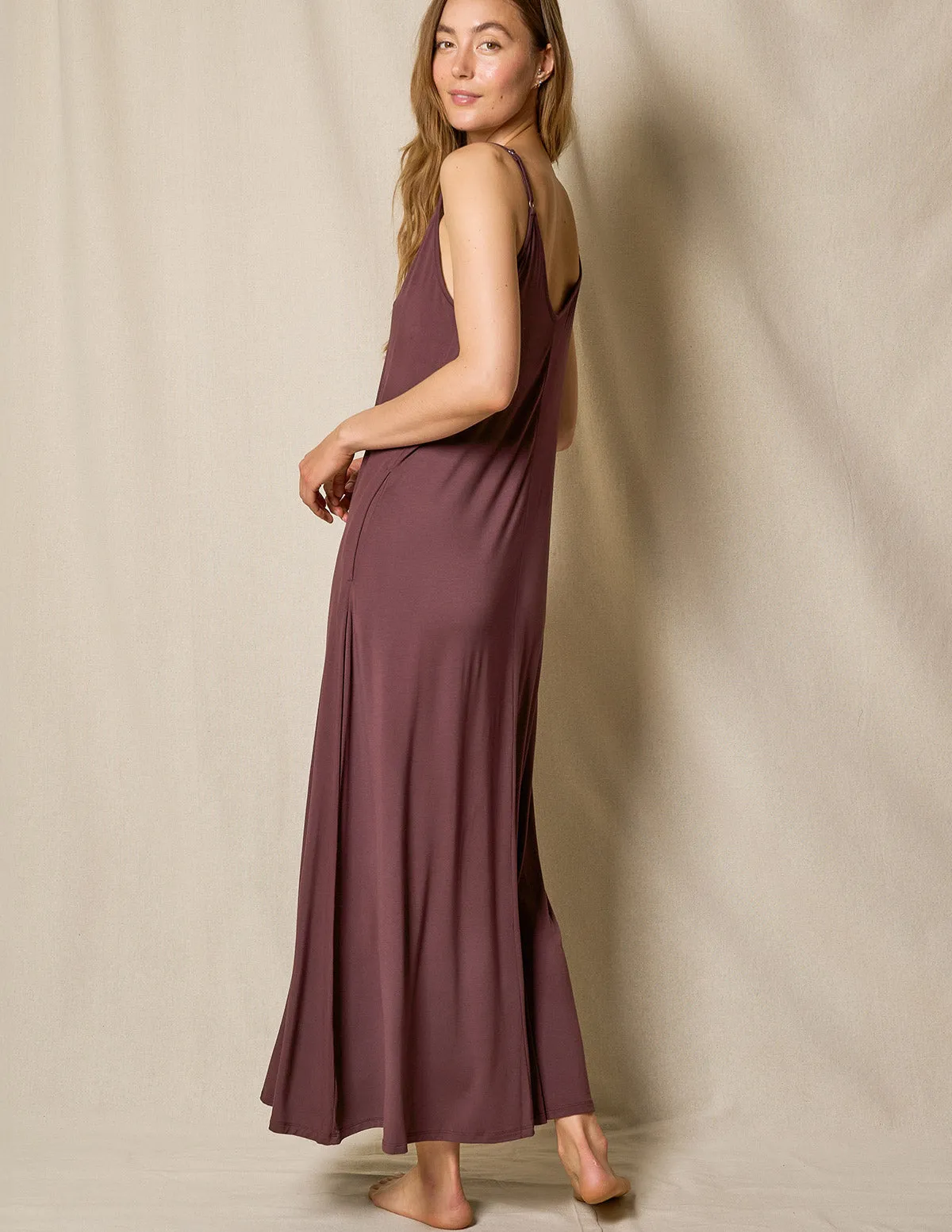 Bamboo Maxi Sleep Dress - Chocolate