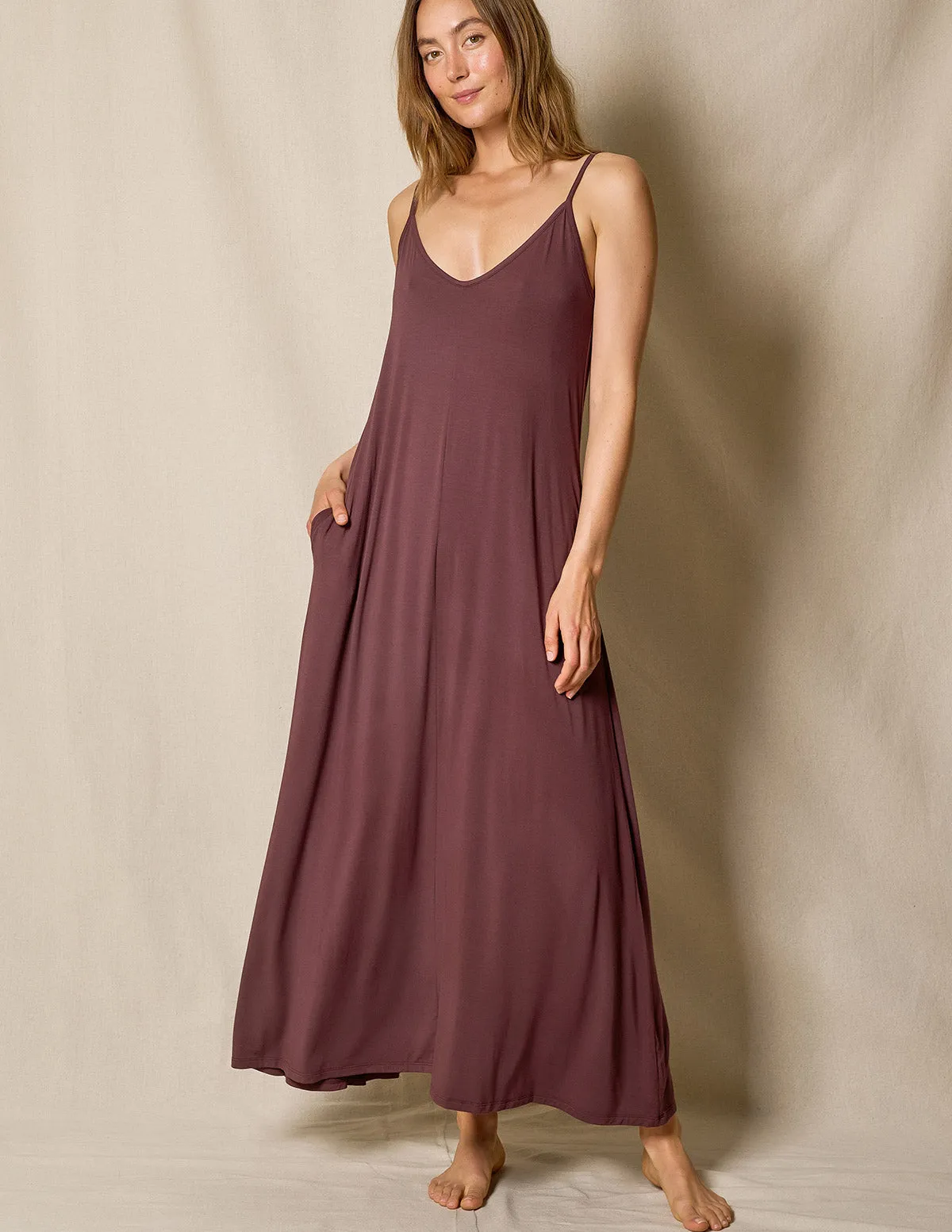 Bamboo Maxi Sleep Dress - Chocolate