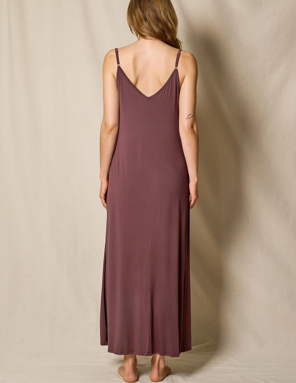 Bamboo Maxi Sleep Dress - Chocolate