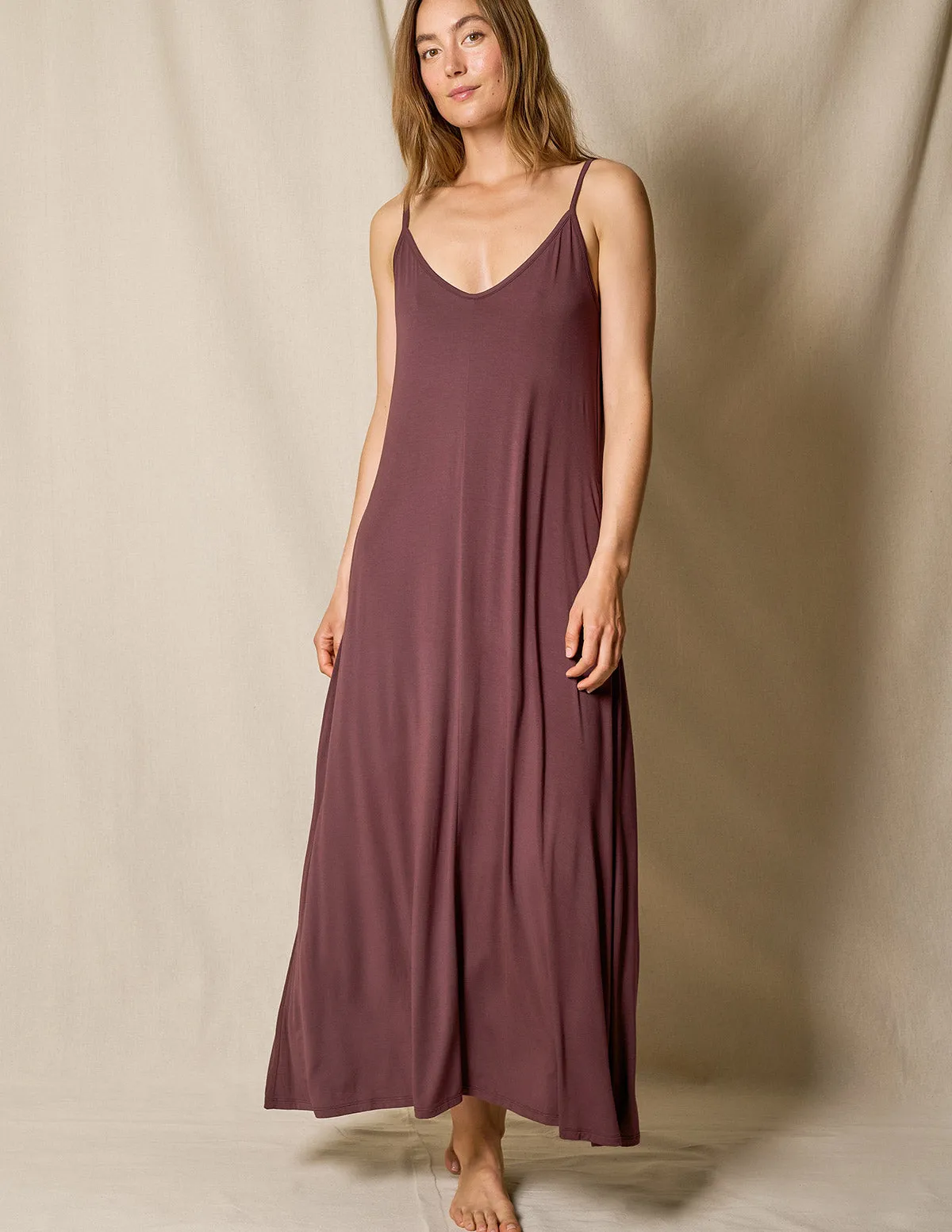 Bamboo Maxi Sleep Dress - Chocolate