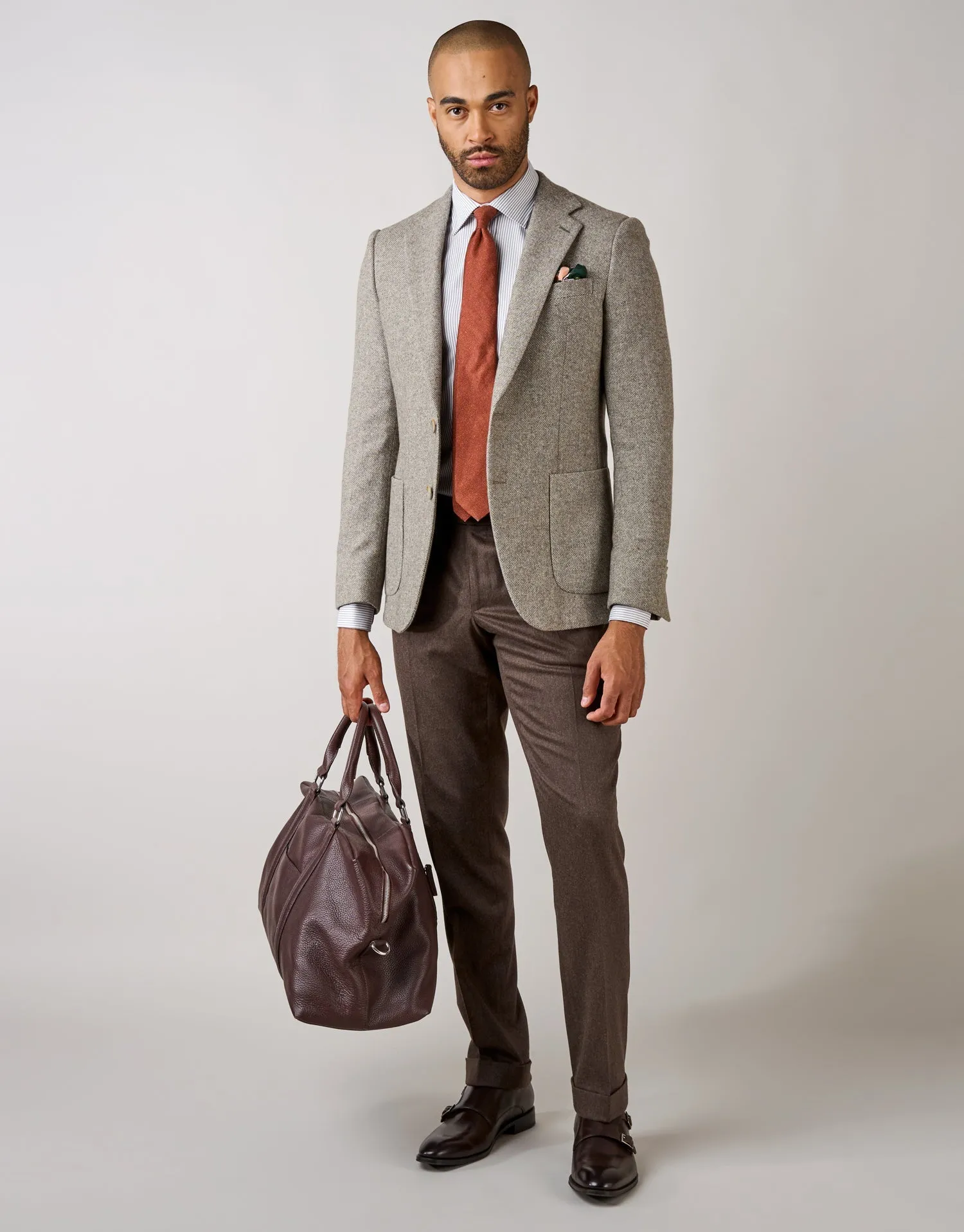 Batten Light Brown Micro-design Blazer