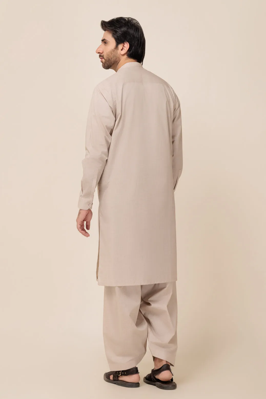 BEIGE-YARN DYED-SHALWAR SUIT - (GSBB23-004)