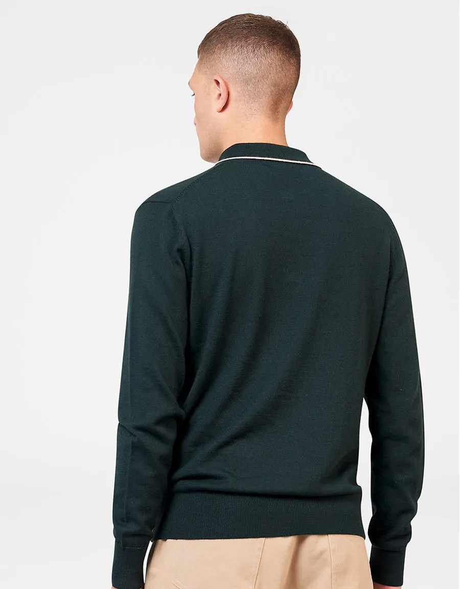 Ben Sherman Dark Green Tipped Merino Polo