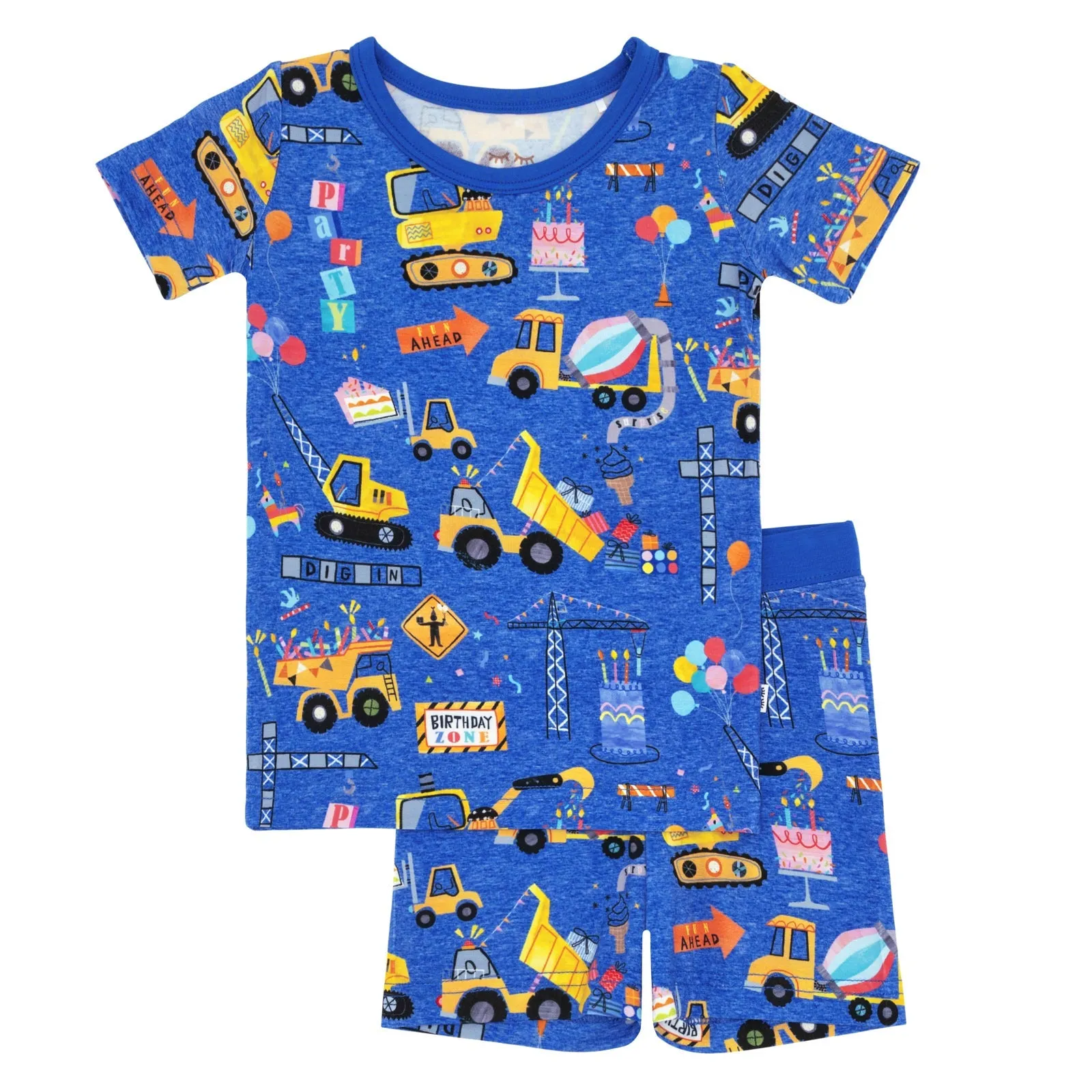 Birthday Builders Two-Piece Short Sleeve & Shorts Pajama Set