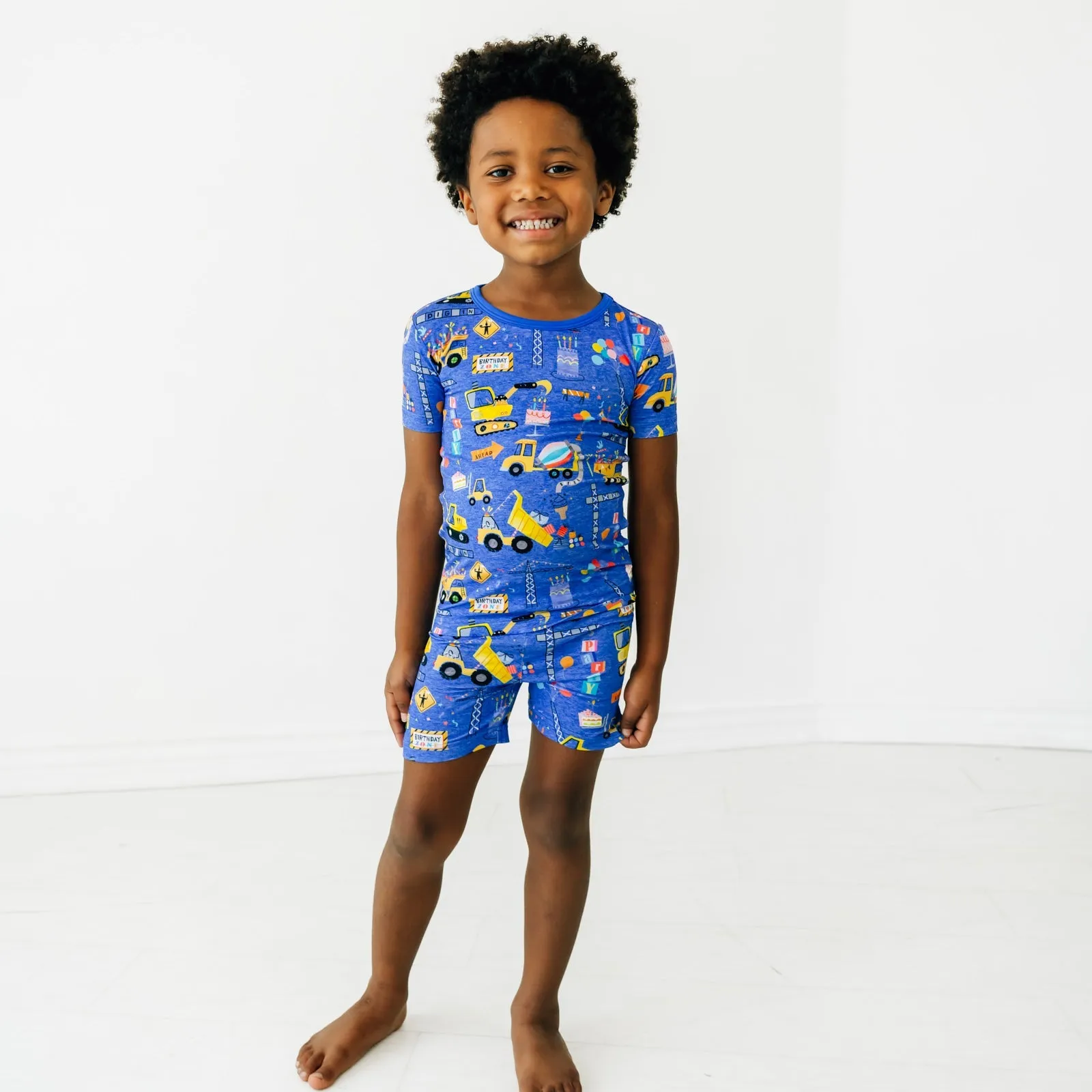 Birthday Builders Two-Piece Short Sleeve & Shorts Pajama Set