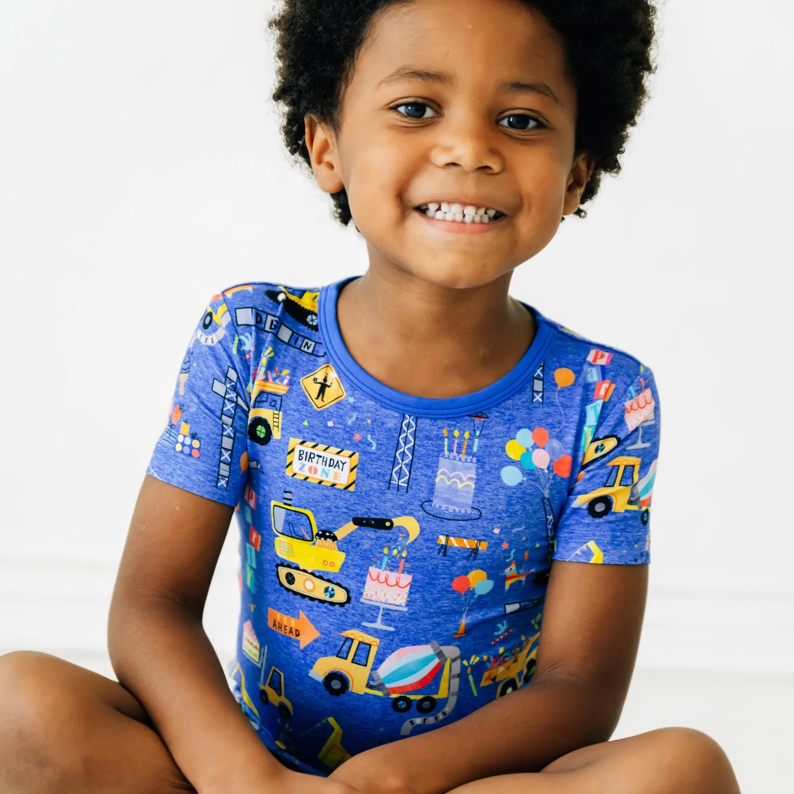 Birthday Builders Two-Piece Short Sleeve & Shorts Pajama Set