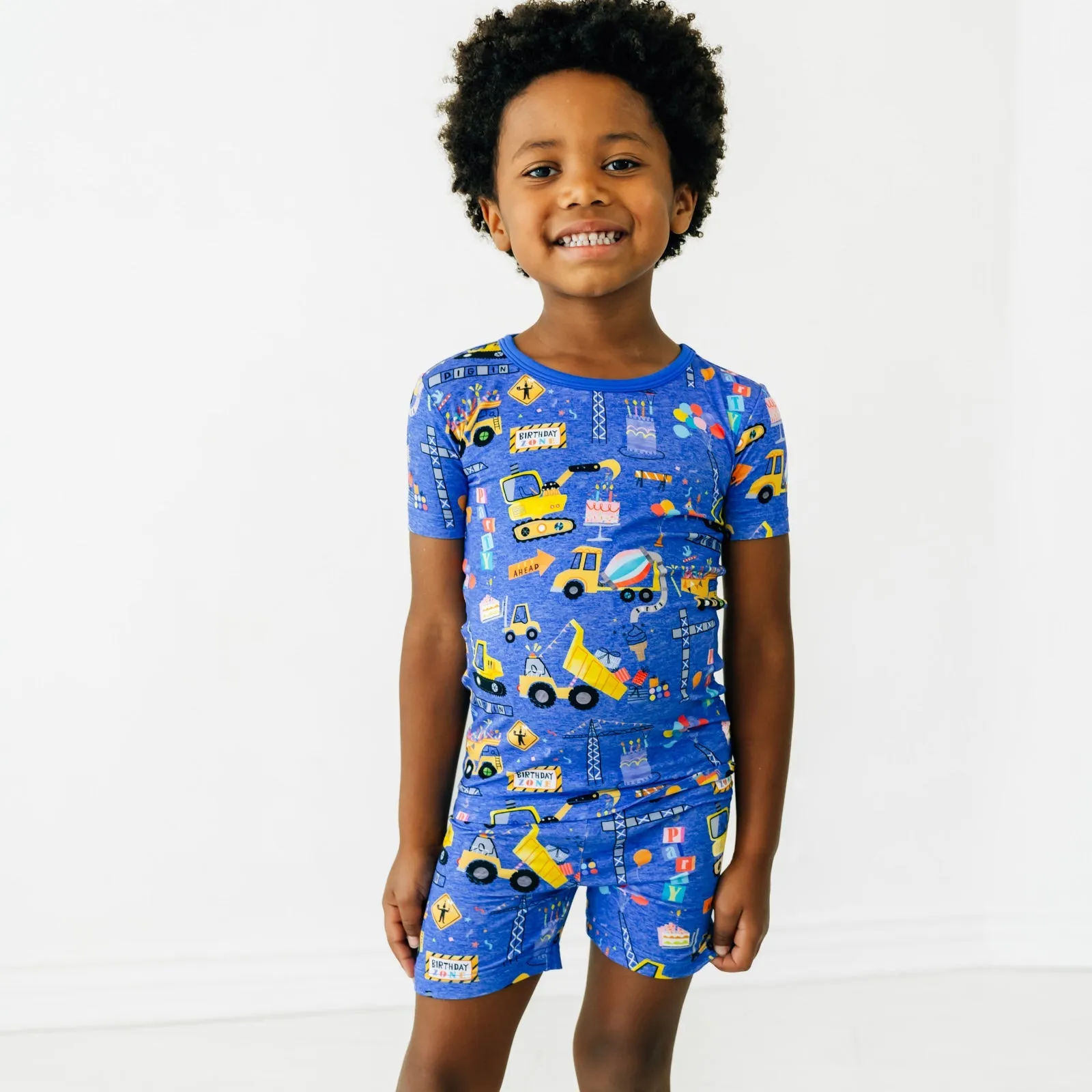 Birthday Builders Two-Piece Short Sleeve & Shorts Pajama Set