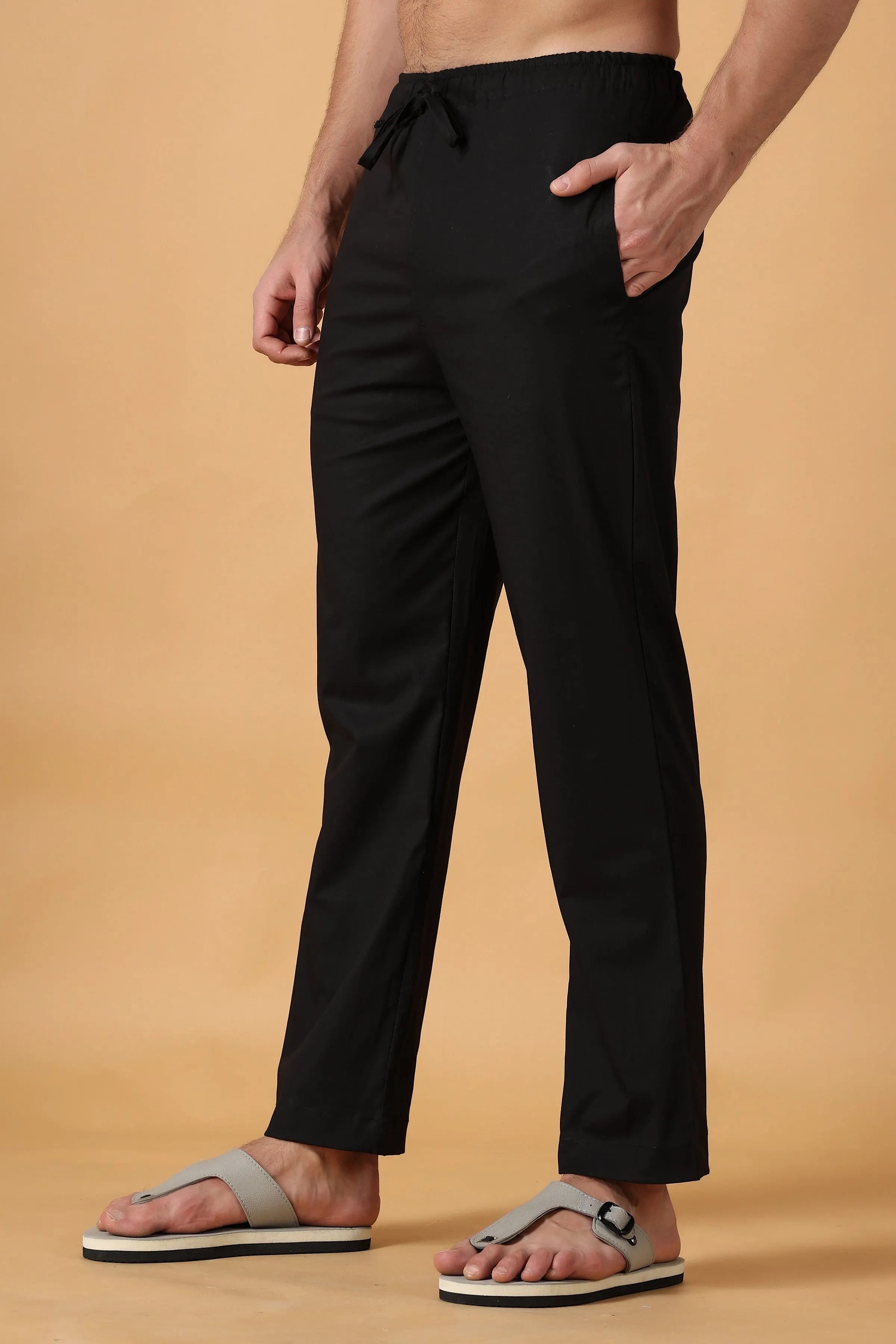 Black Cotton Pant Pajama