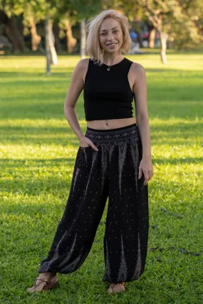 Black Feather Pants