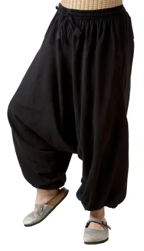 Black Genie Pants, 100% Cotton, One Size Fits All, Comfy Pants