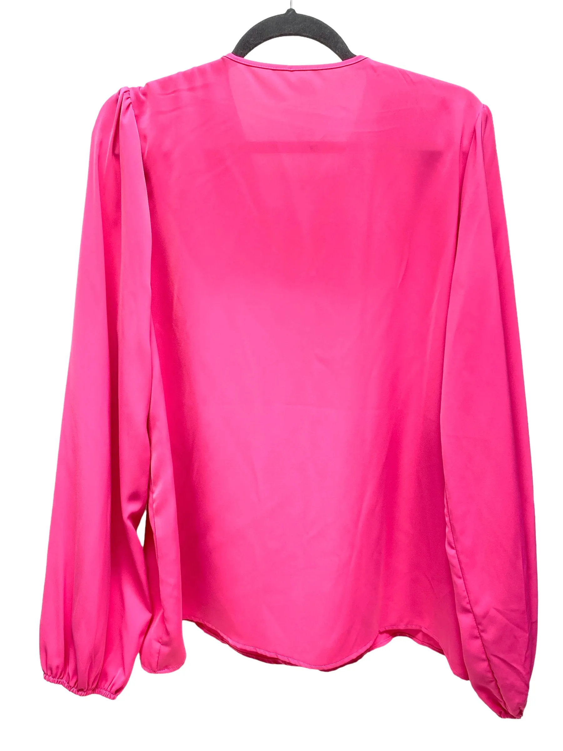 Blouse Long Sleeve By Clothes Mentor In Pink, Size: Xl