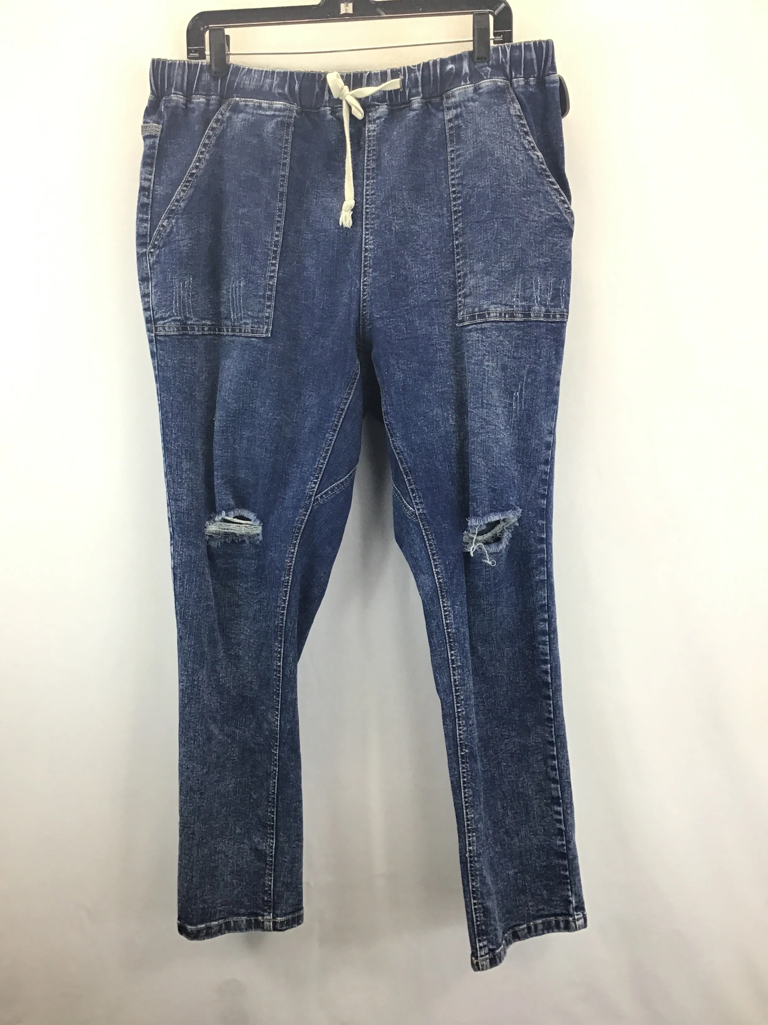 Blue Denim Jeans Straight Clothes Mentor, Size Xl