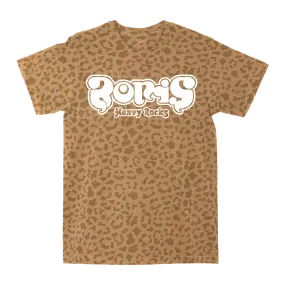 Boris "Heavy Rocks: White Logo" Brown Leopard T-Shirt