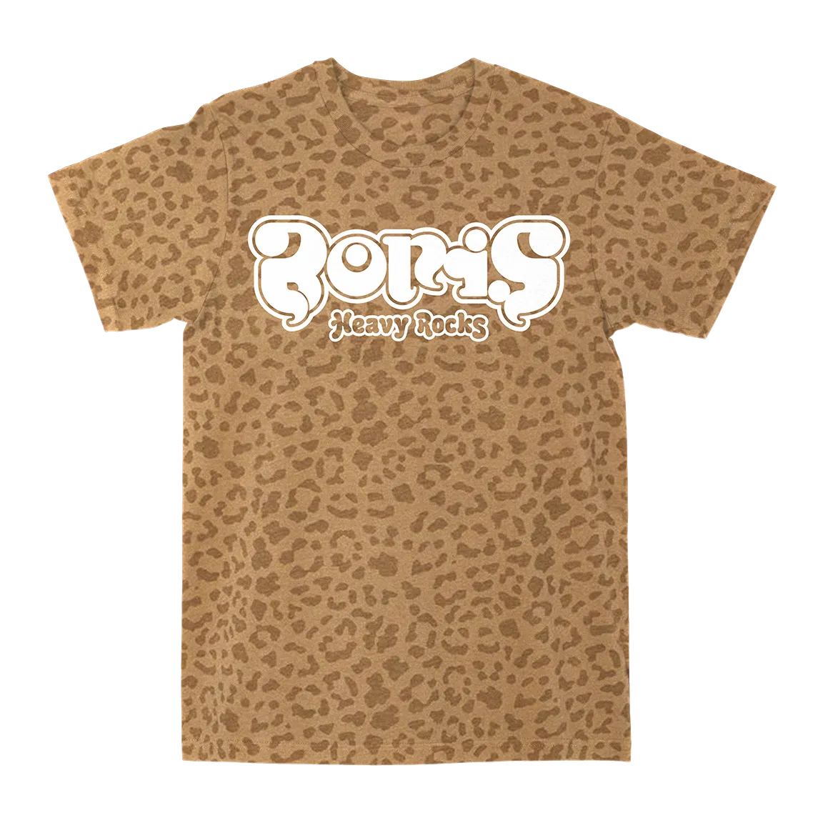 Boris "Heavy Rocks: White Logo" Brown Leopard T-Shirt