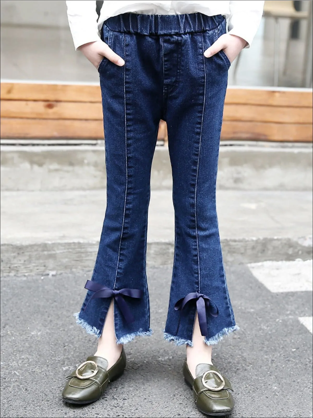 Bowed and Flared Jeans