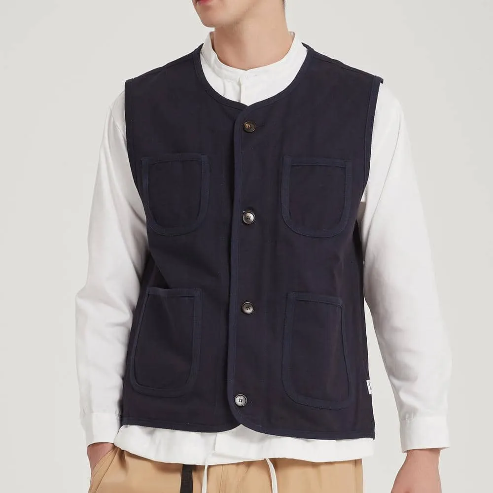 Boysnextdoor Retro Worker Vest Navy