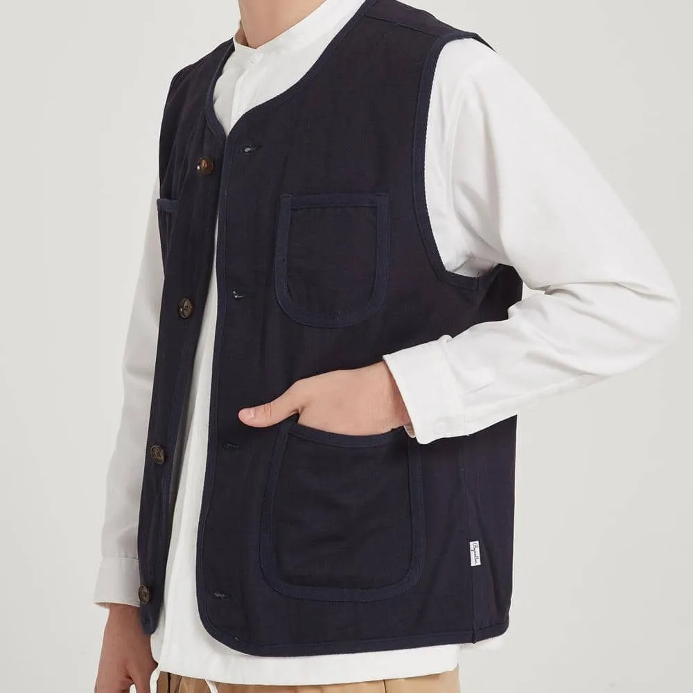 Boysnextdoor Retro Worker Vest Navy