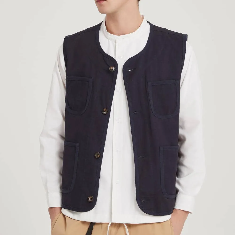 Boysnextdoor Retro Worker Vest Navy