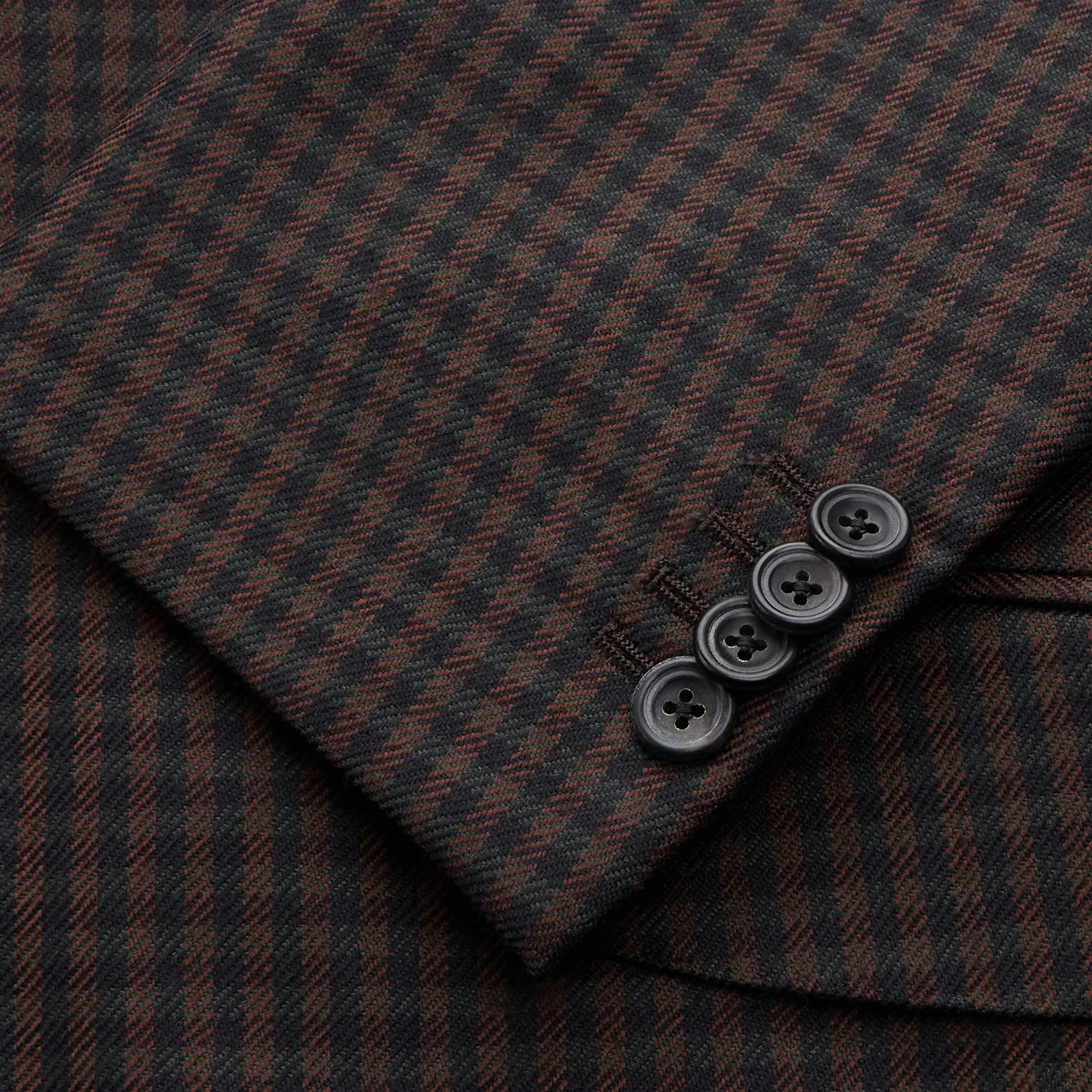 Brown and Navy Checked Wool Barrington Blazer