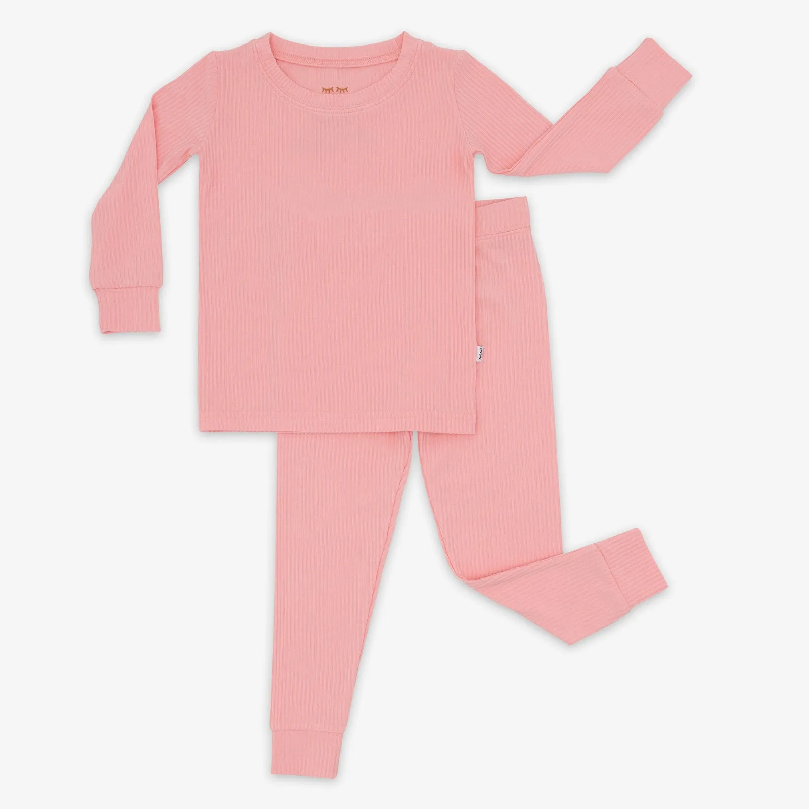 Comfy Bubblegum Pink Ribbed Two-Piece Pajama Set