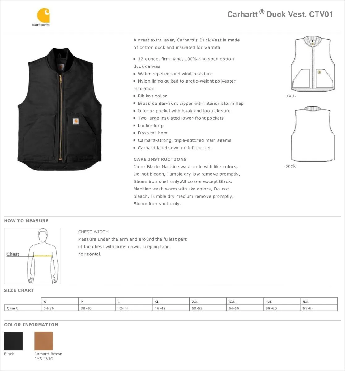 Carhartt Original Duck Vest Customized