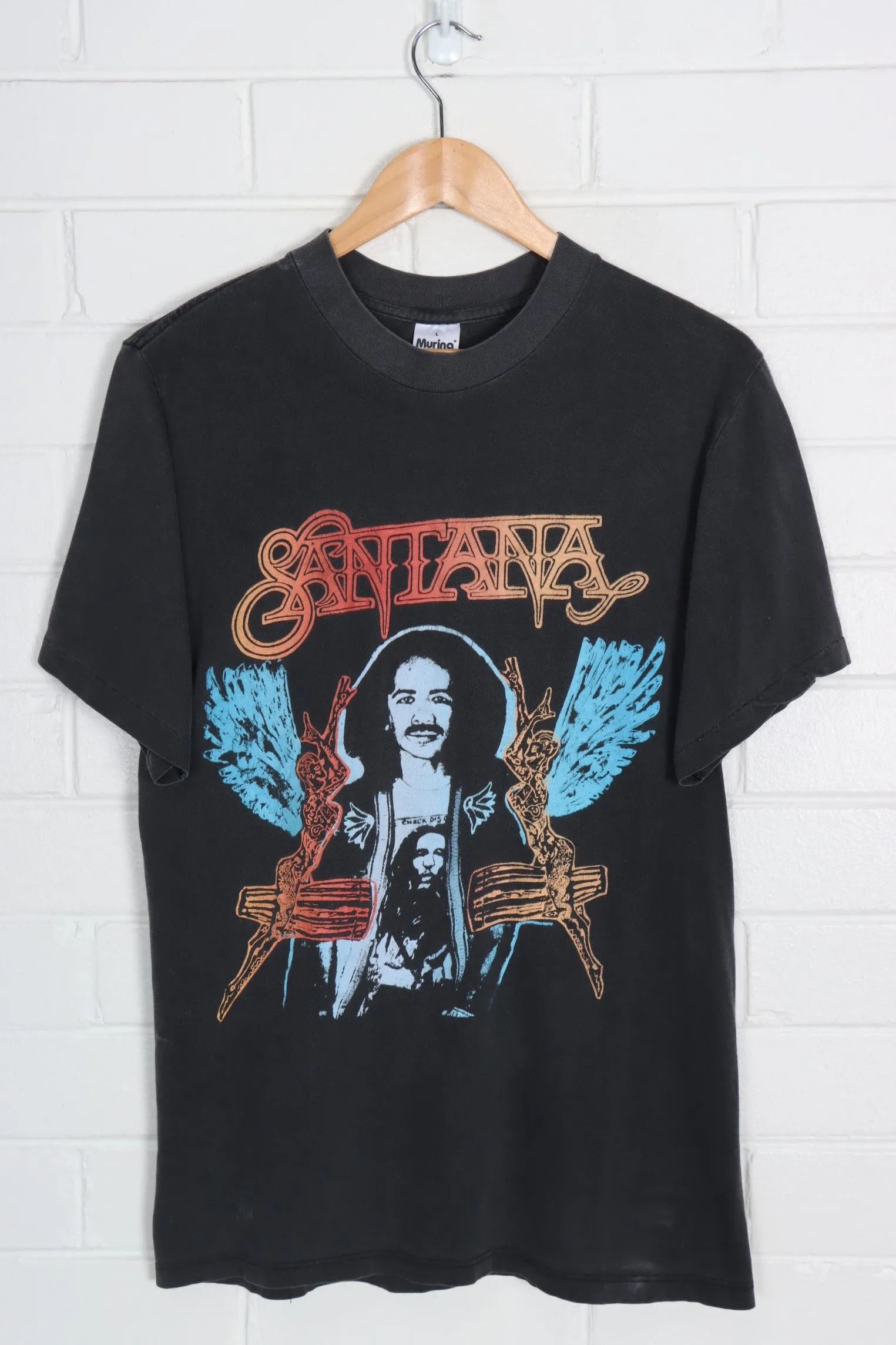 Carlos Santana Colourful Front & Back Band Tee USA Made (S-M)