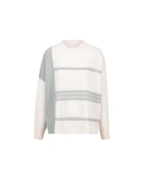 Cashmere Border Mix Cable Knit Top