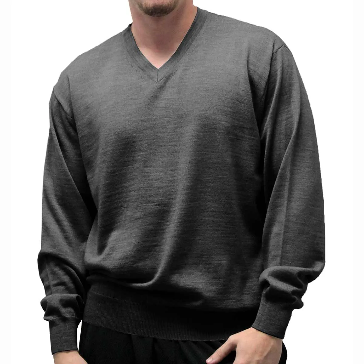 Cellinni Men's Solid V Neck Sweater - Big and Tall 6800-501