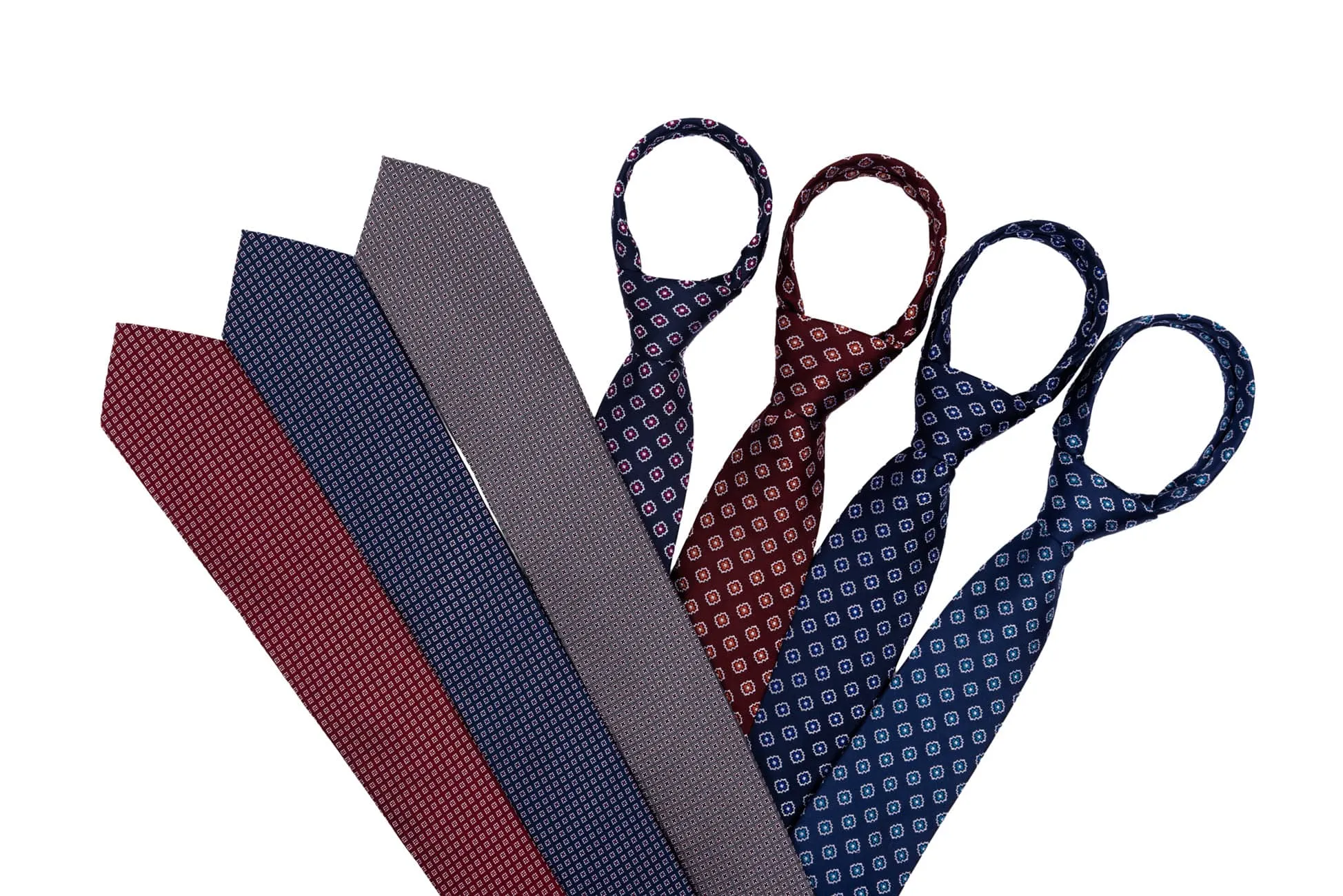 Chelsea Foulard Silk Tie, Blue / Red